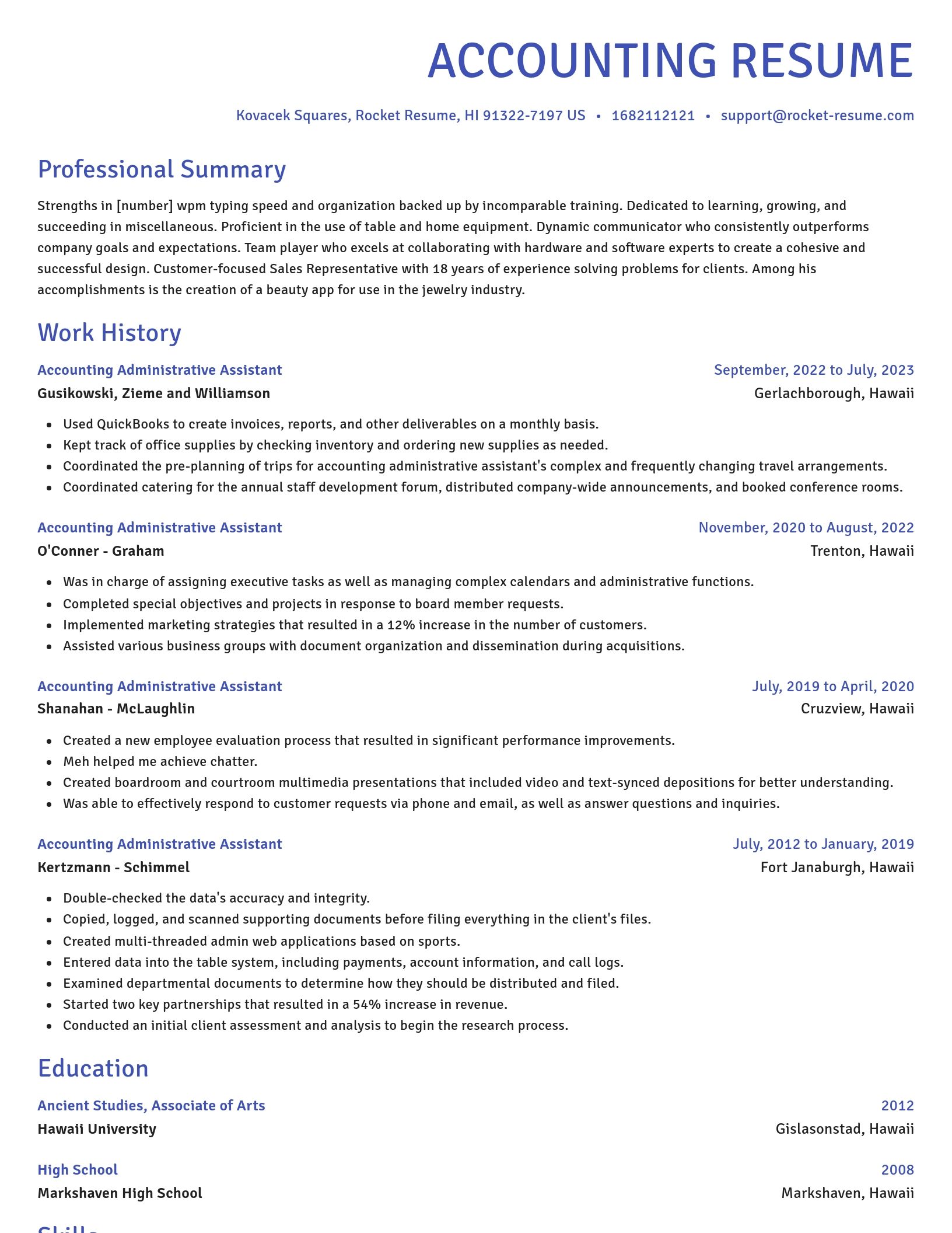 Novel resume template