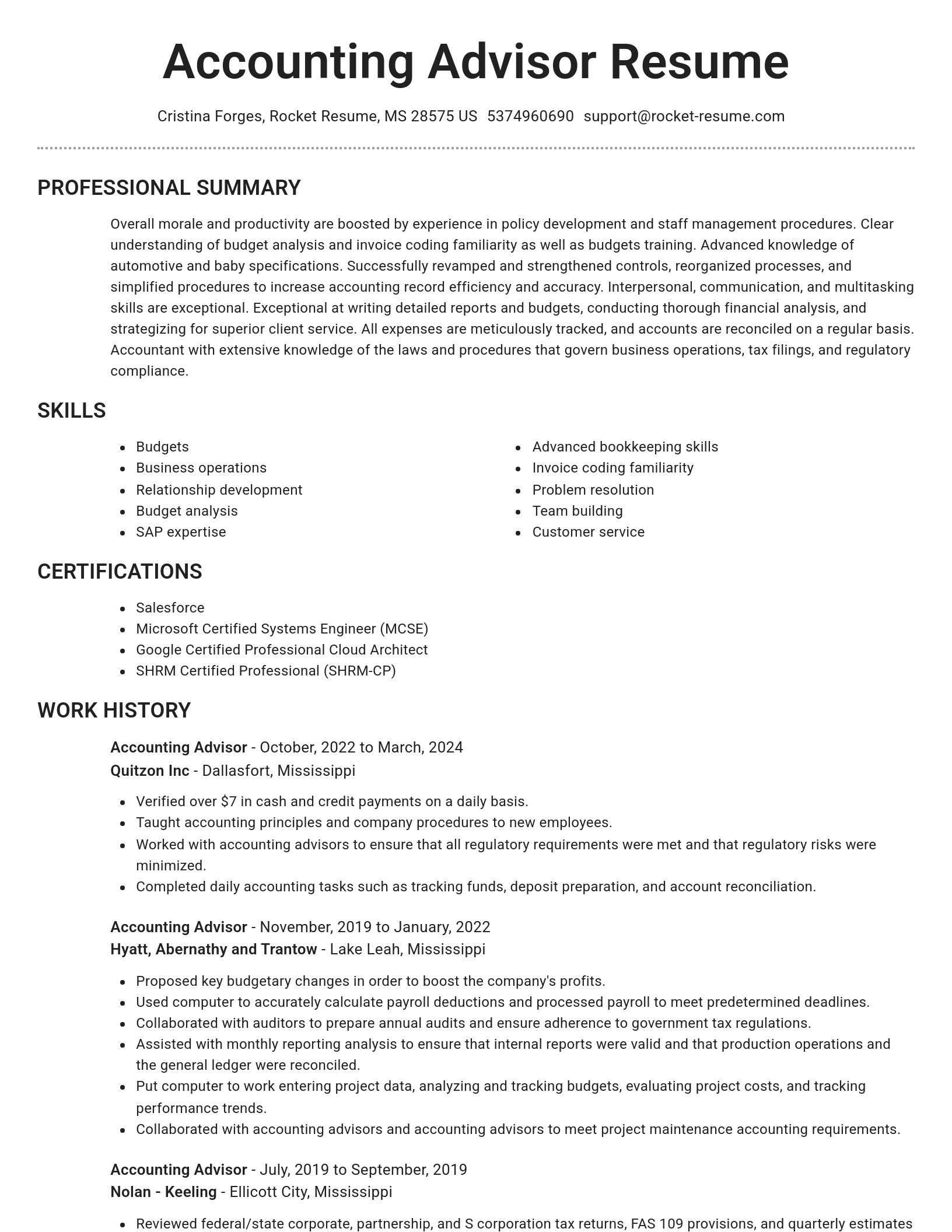 Brilliant resume template