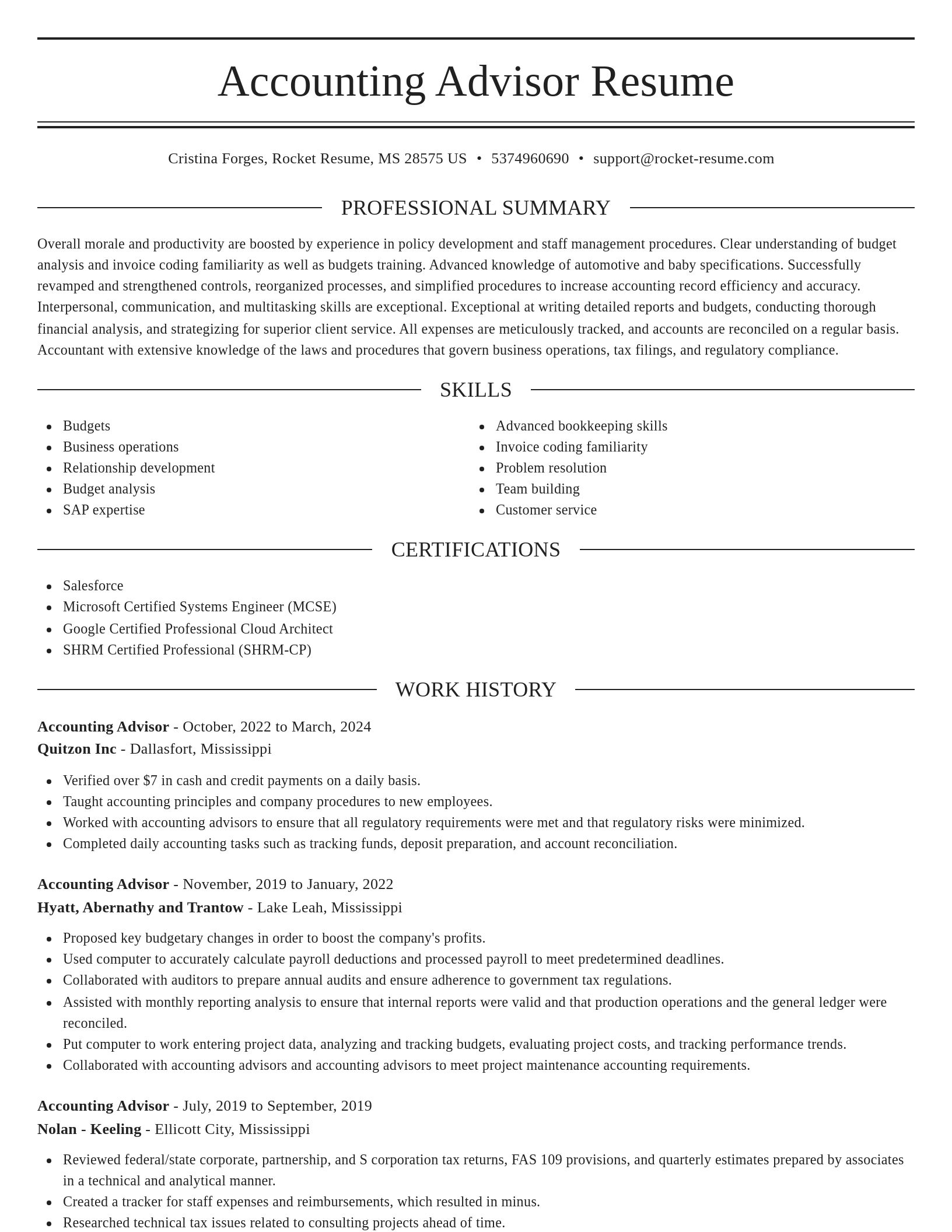 Elegant resume template