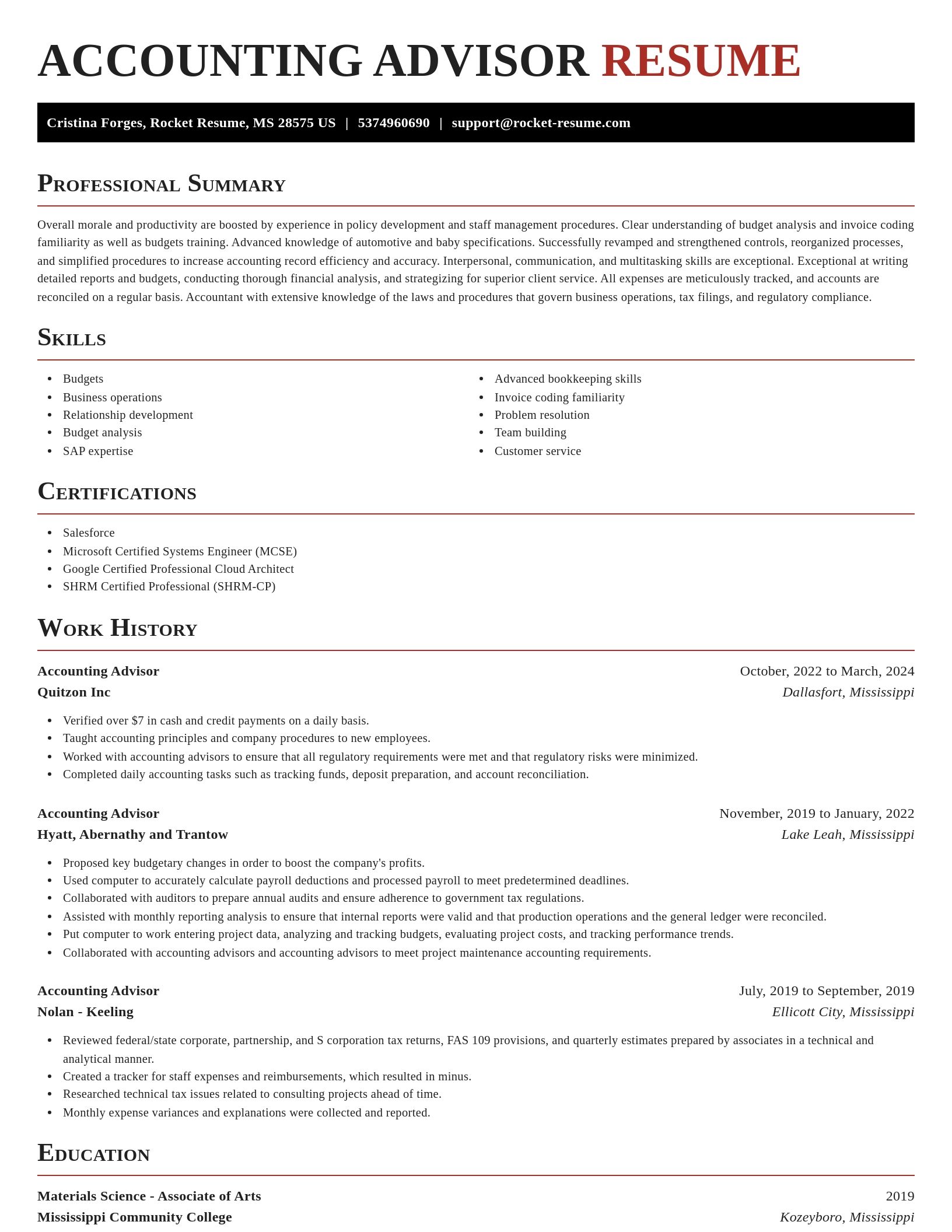 Exquisite resume template