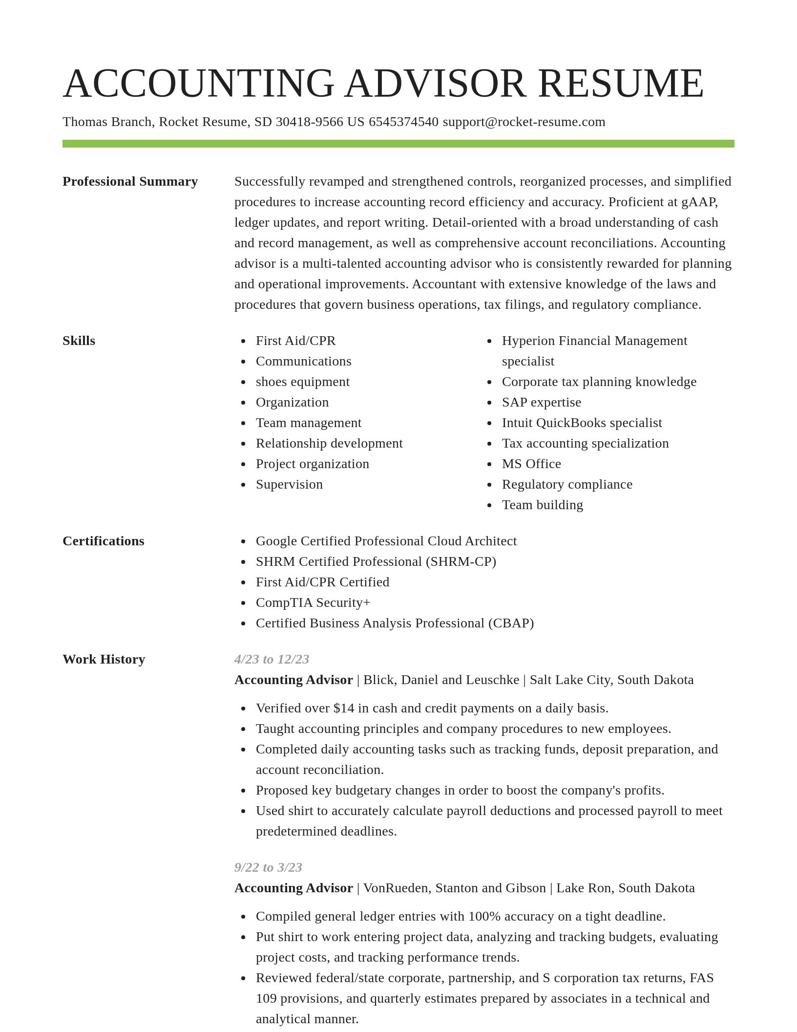 Smart resume template