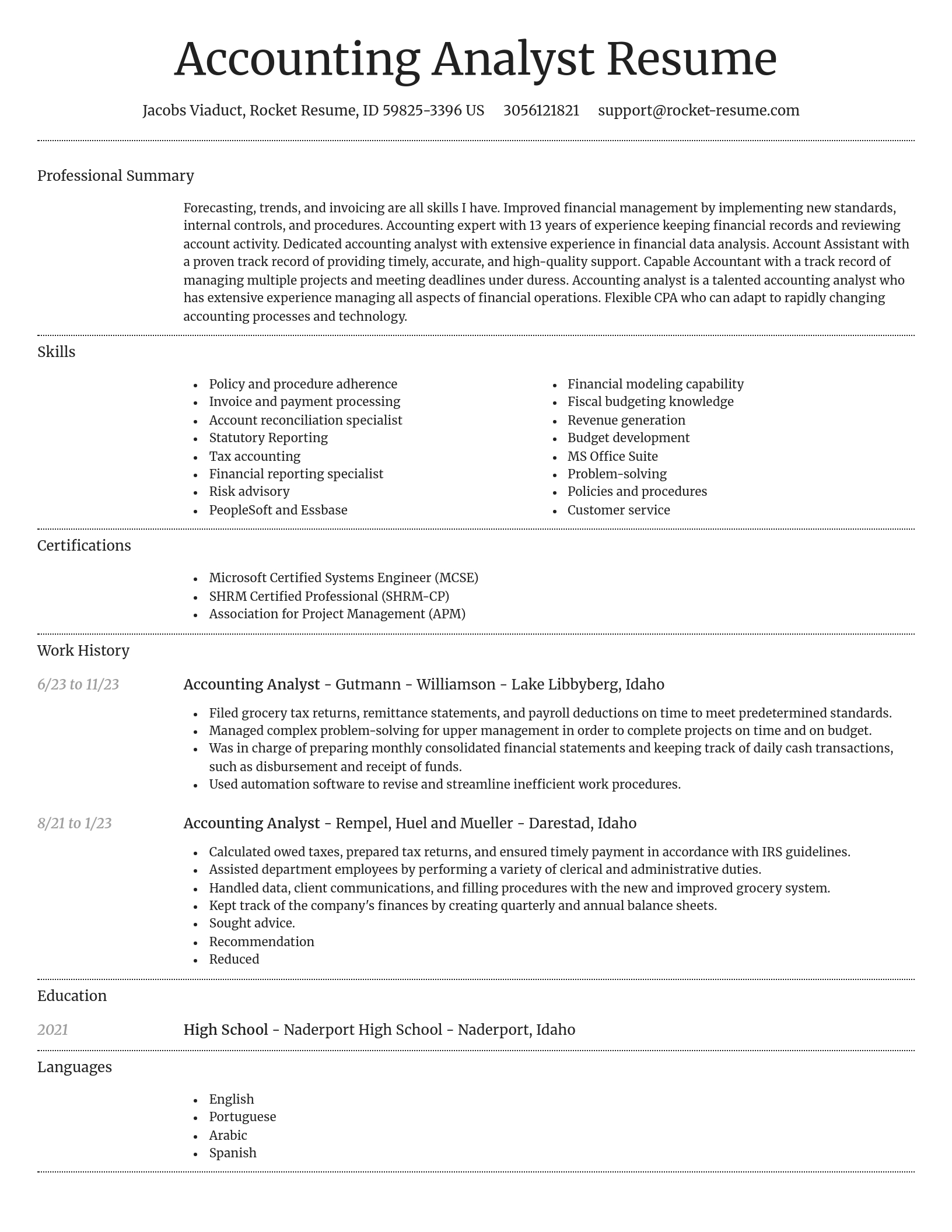 Dignified resume template