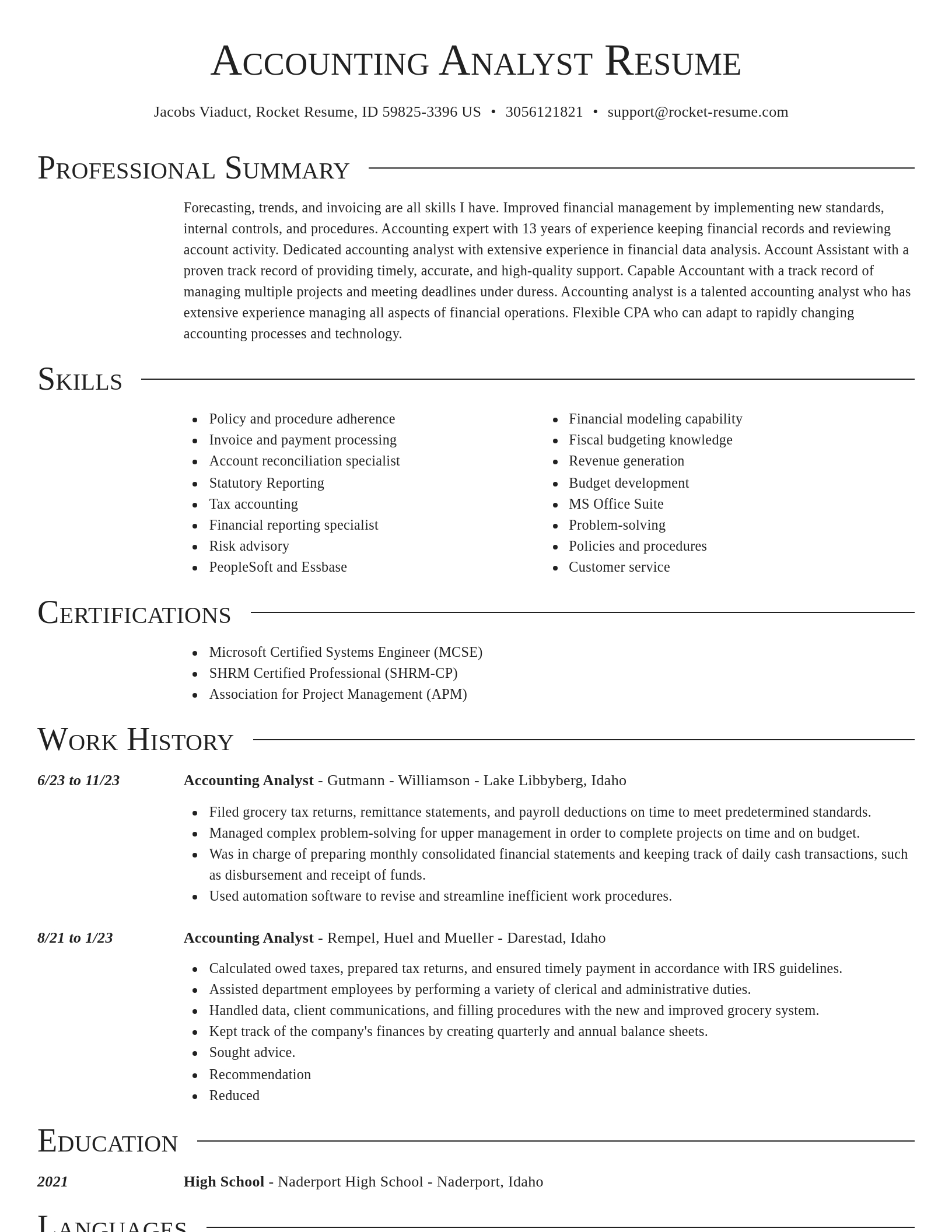 Director resume template