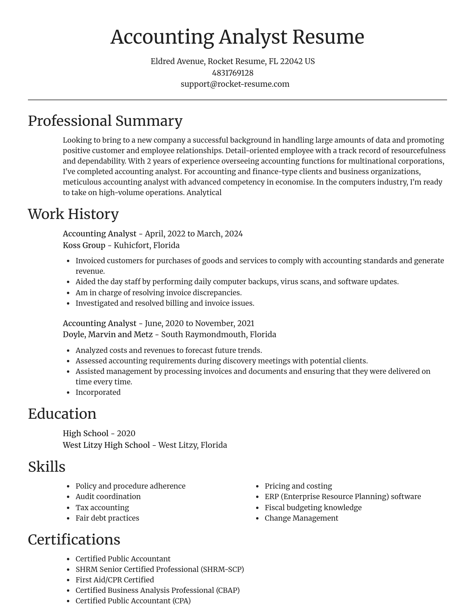 Focal Point resume template