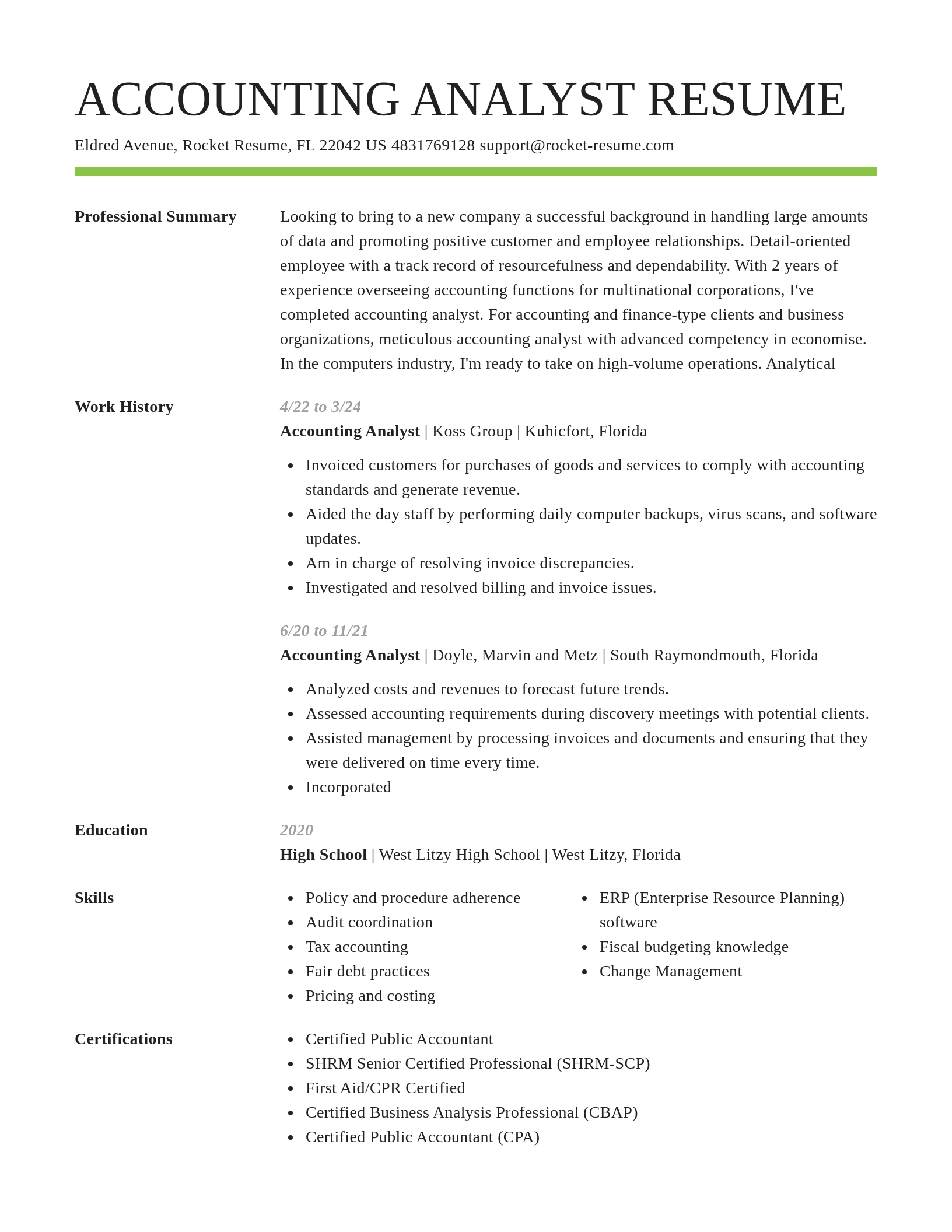 Smart resume template