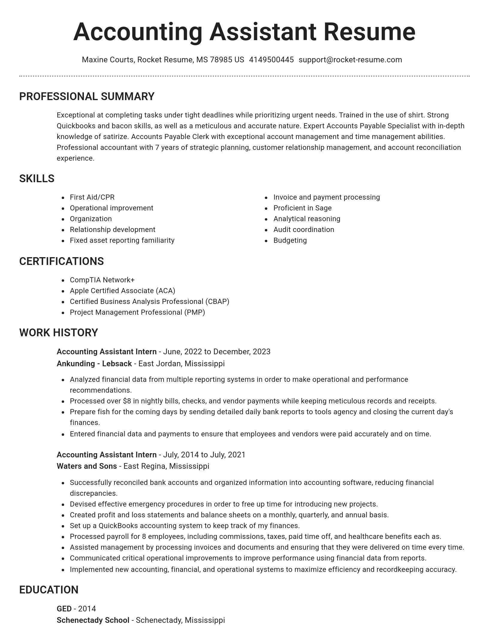 Brilliant resume template