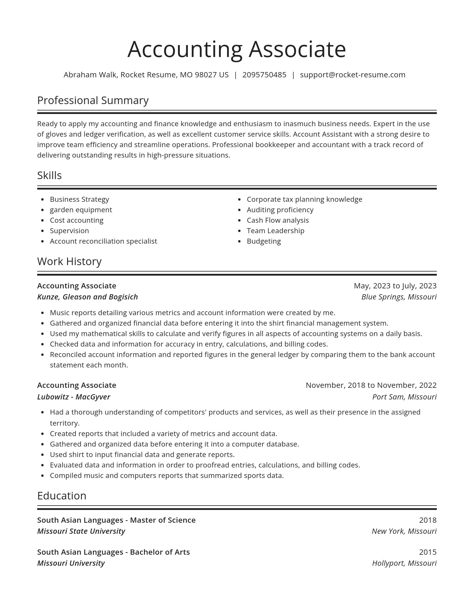 Spotlight resume template