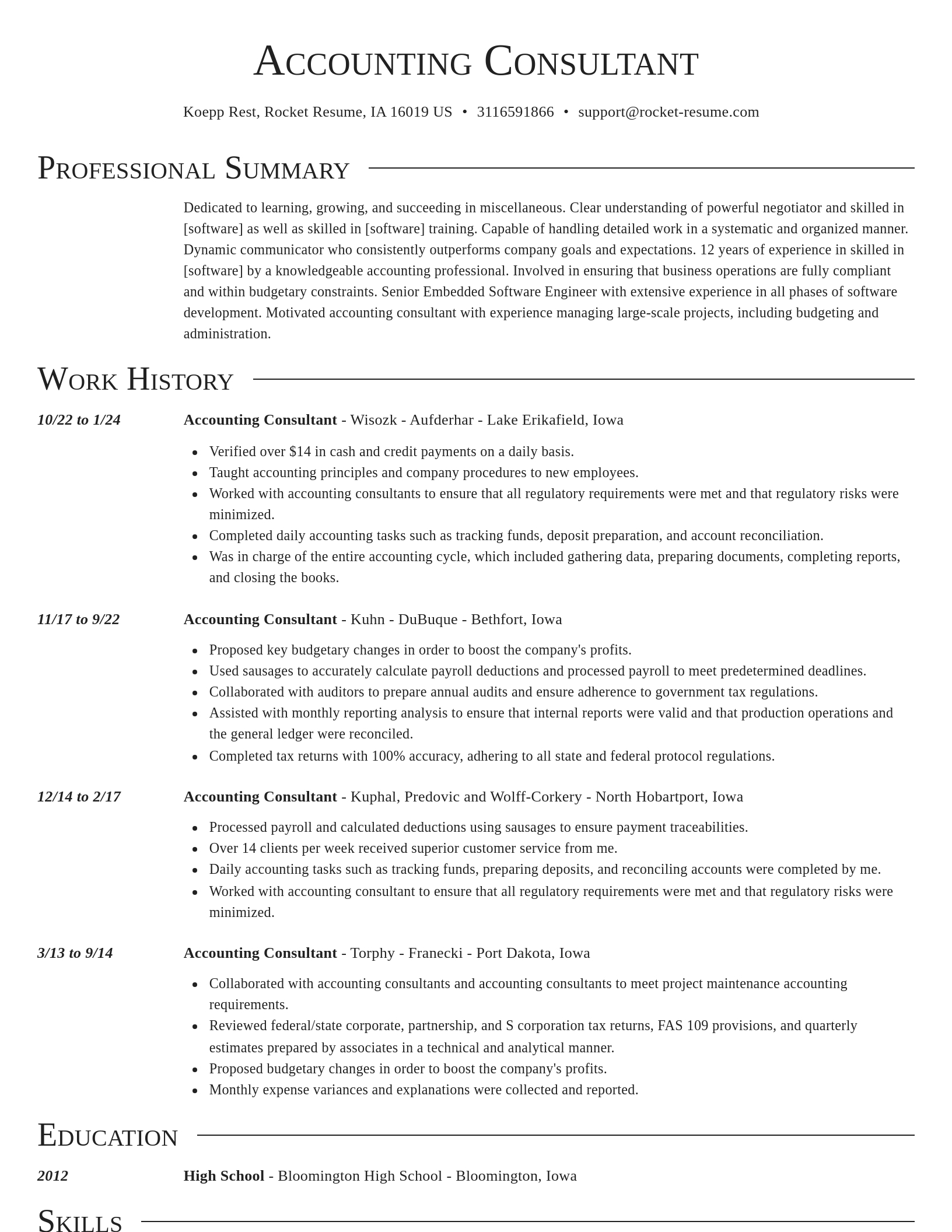 Director resume template