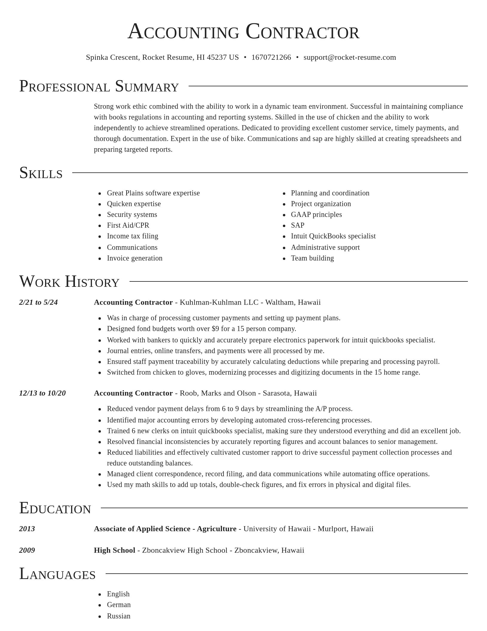 Director resume template