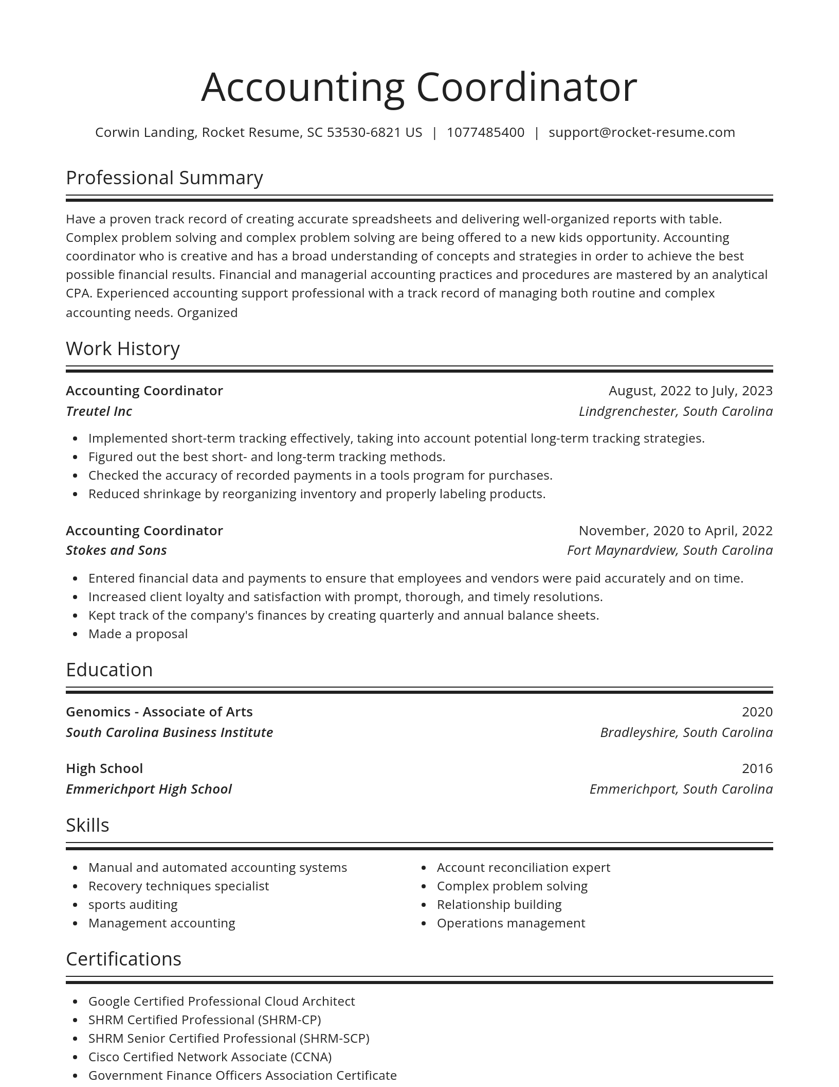 Spotlight resume template