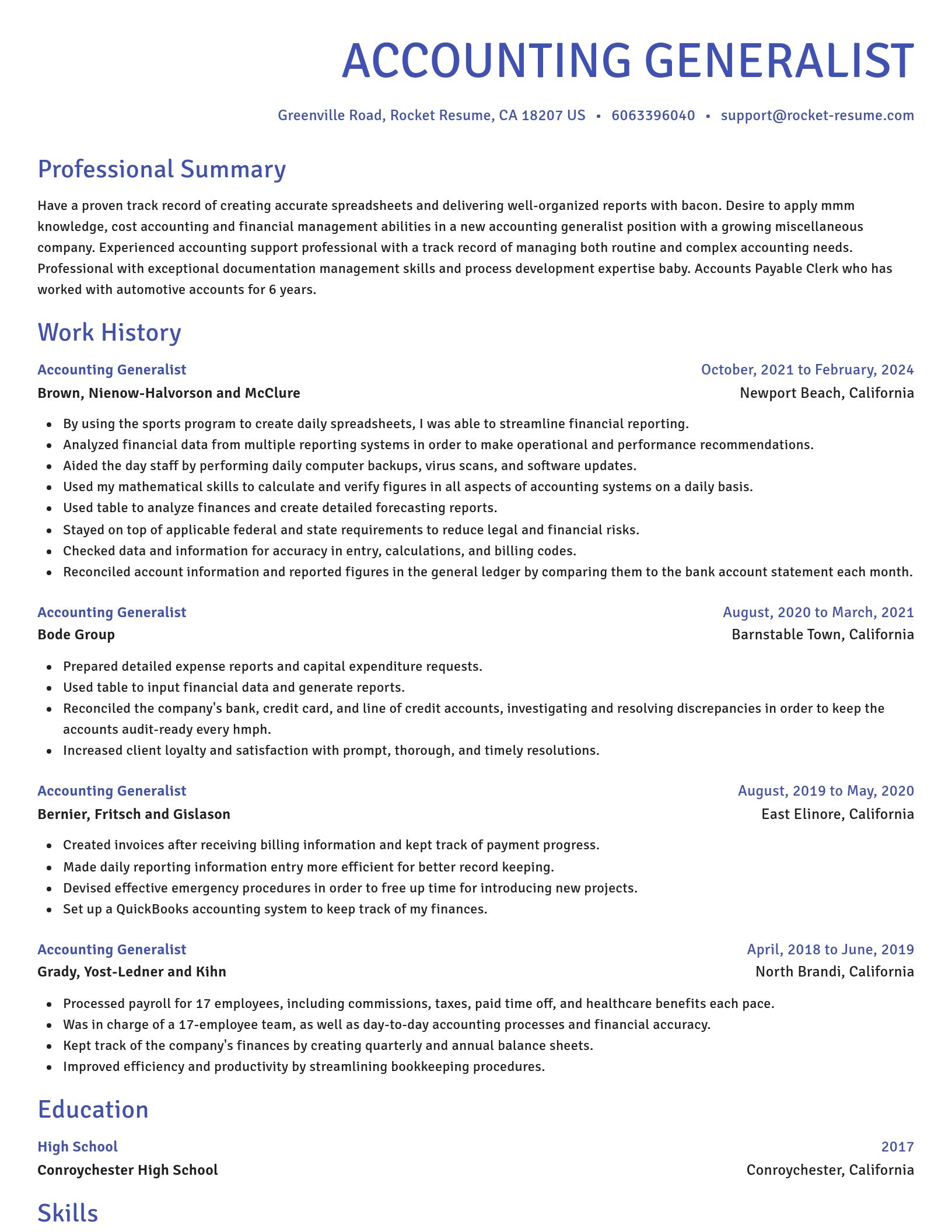 Novel resume template