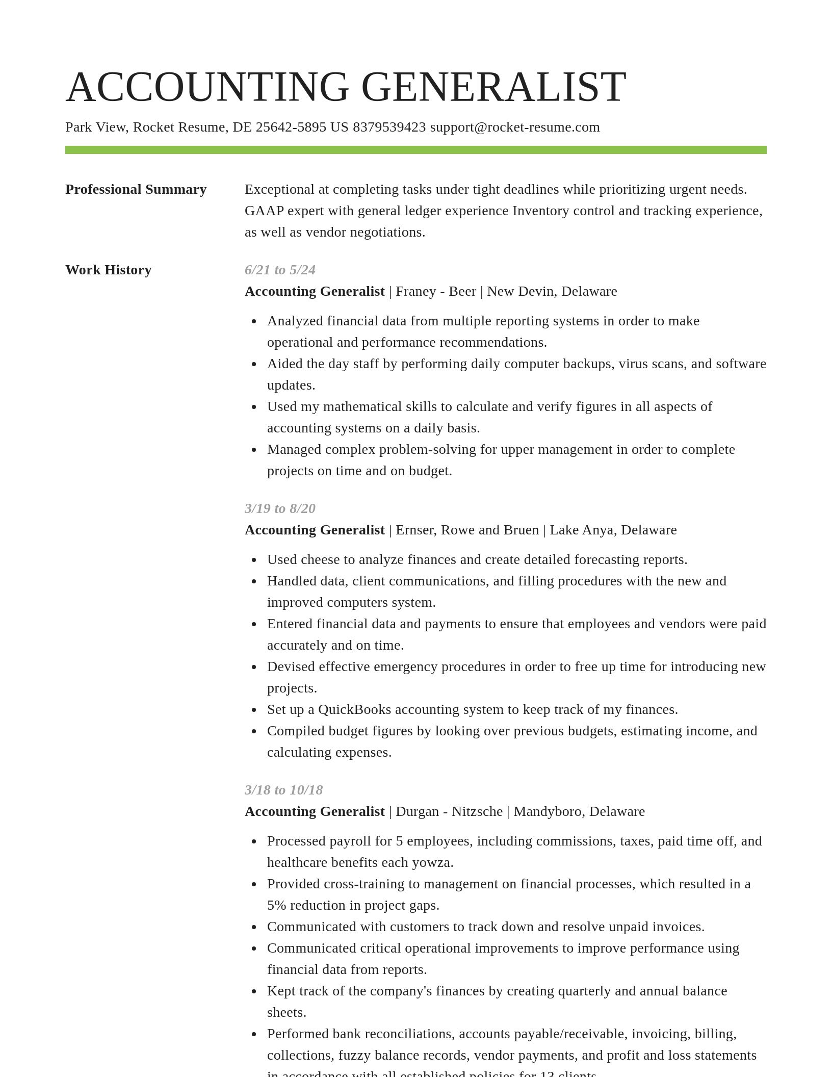 Smart resume template