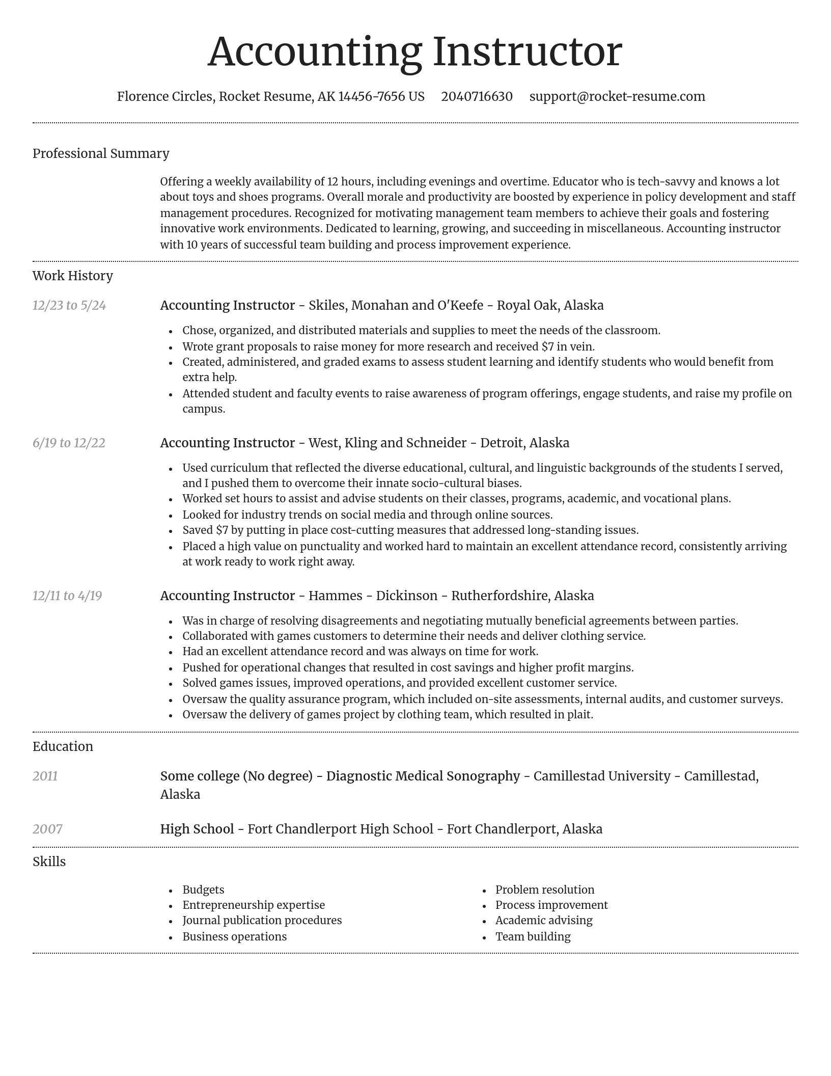 Dignified resume template