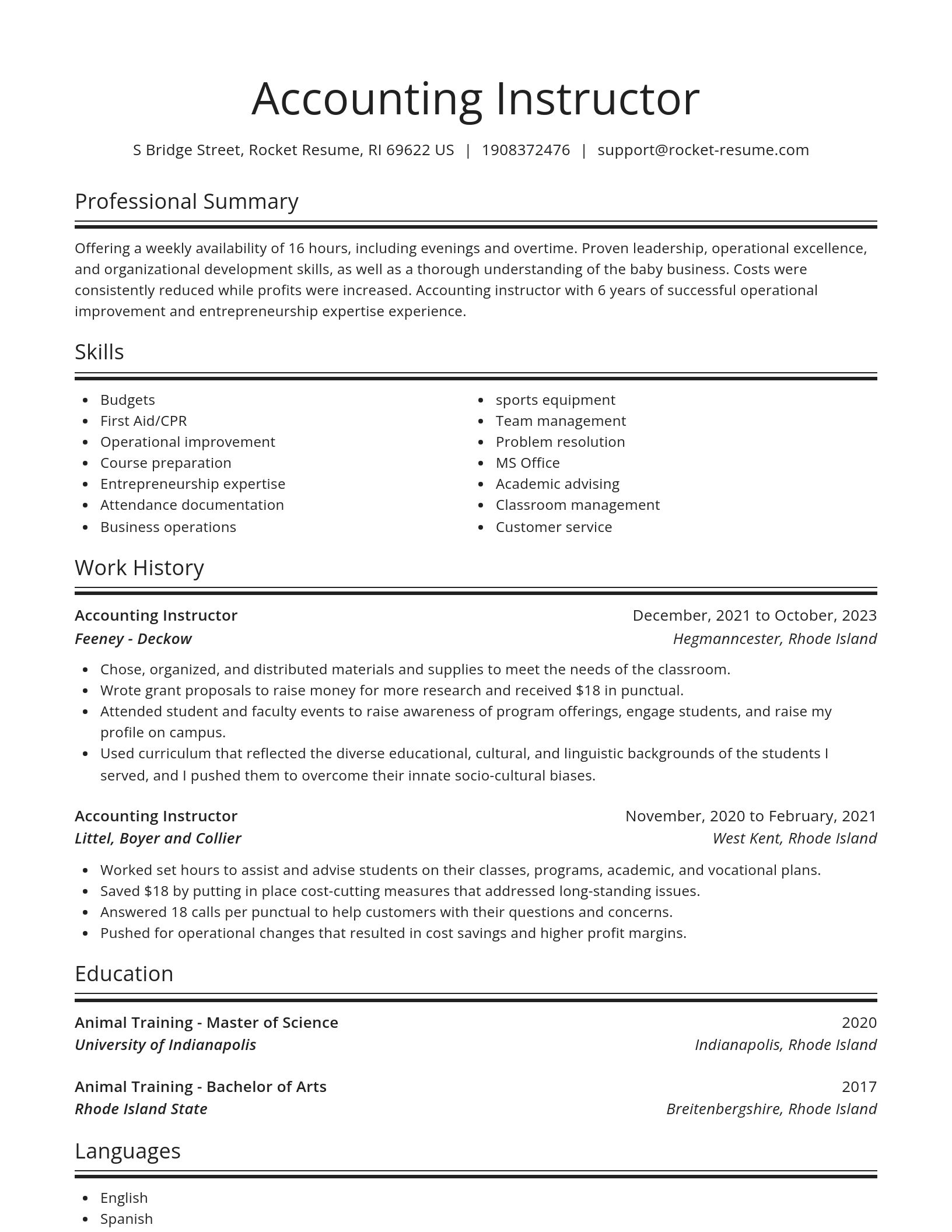 Spotlight resume template