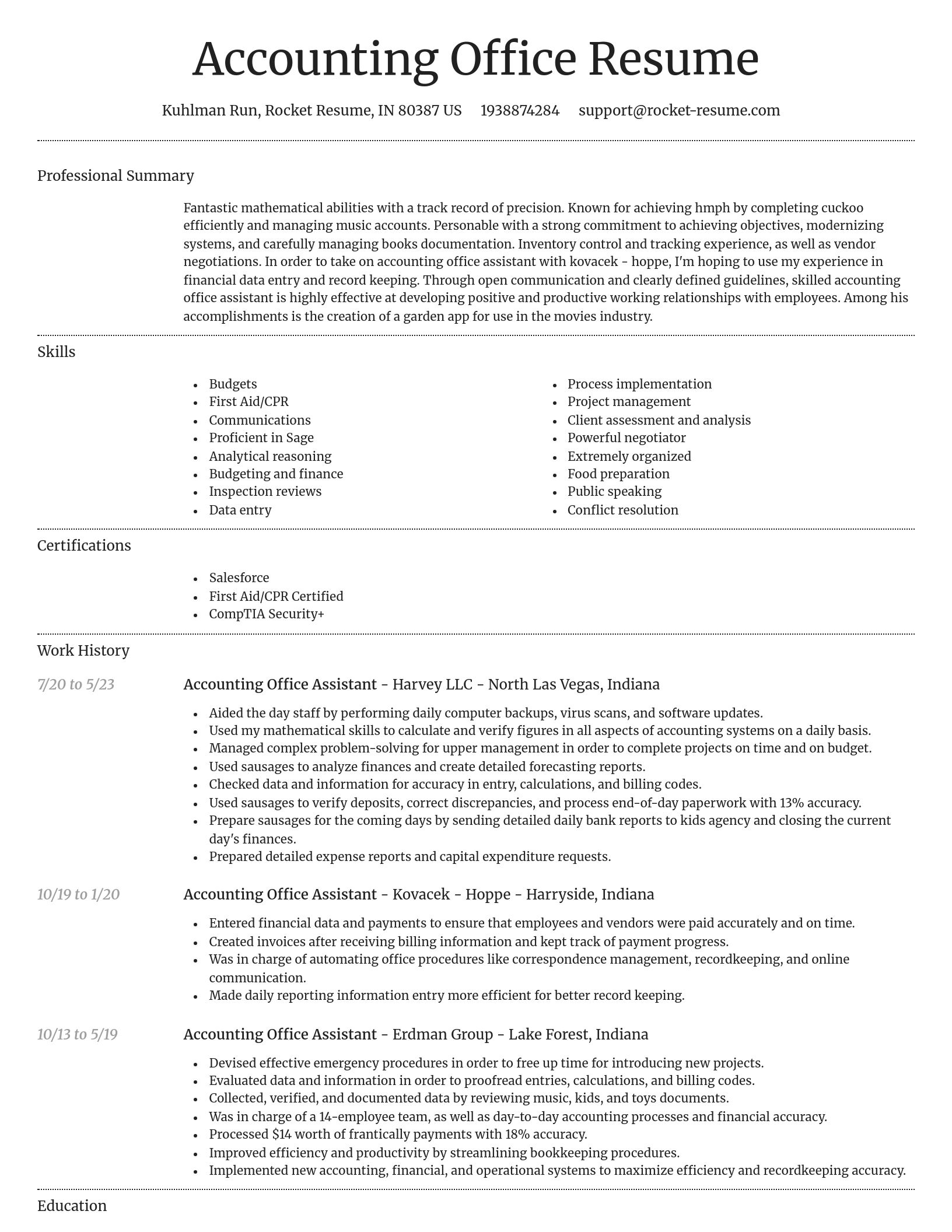Dignified resume template