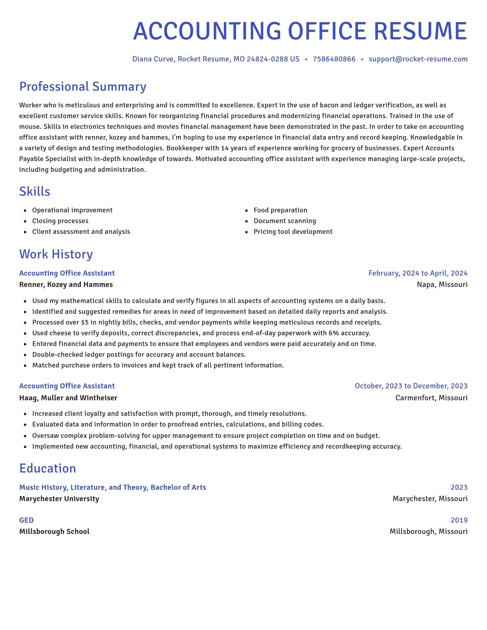 Novel resume template