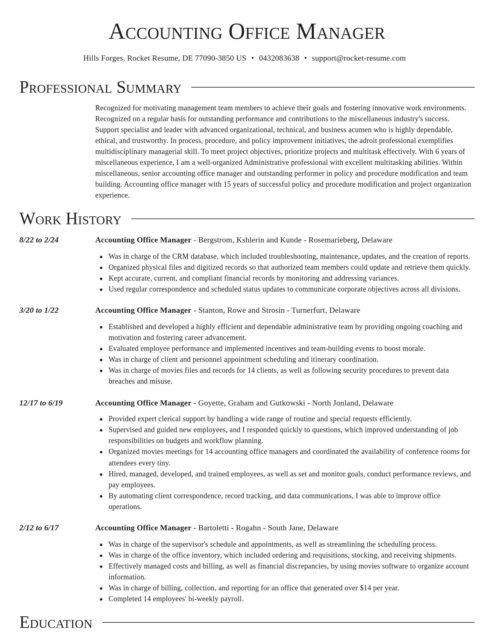 Director resume template