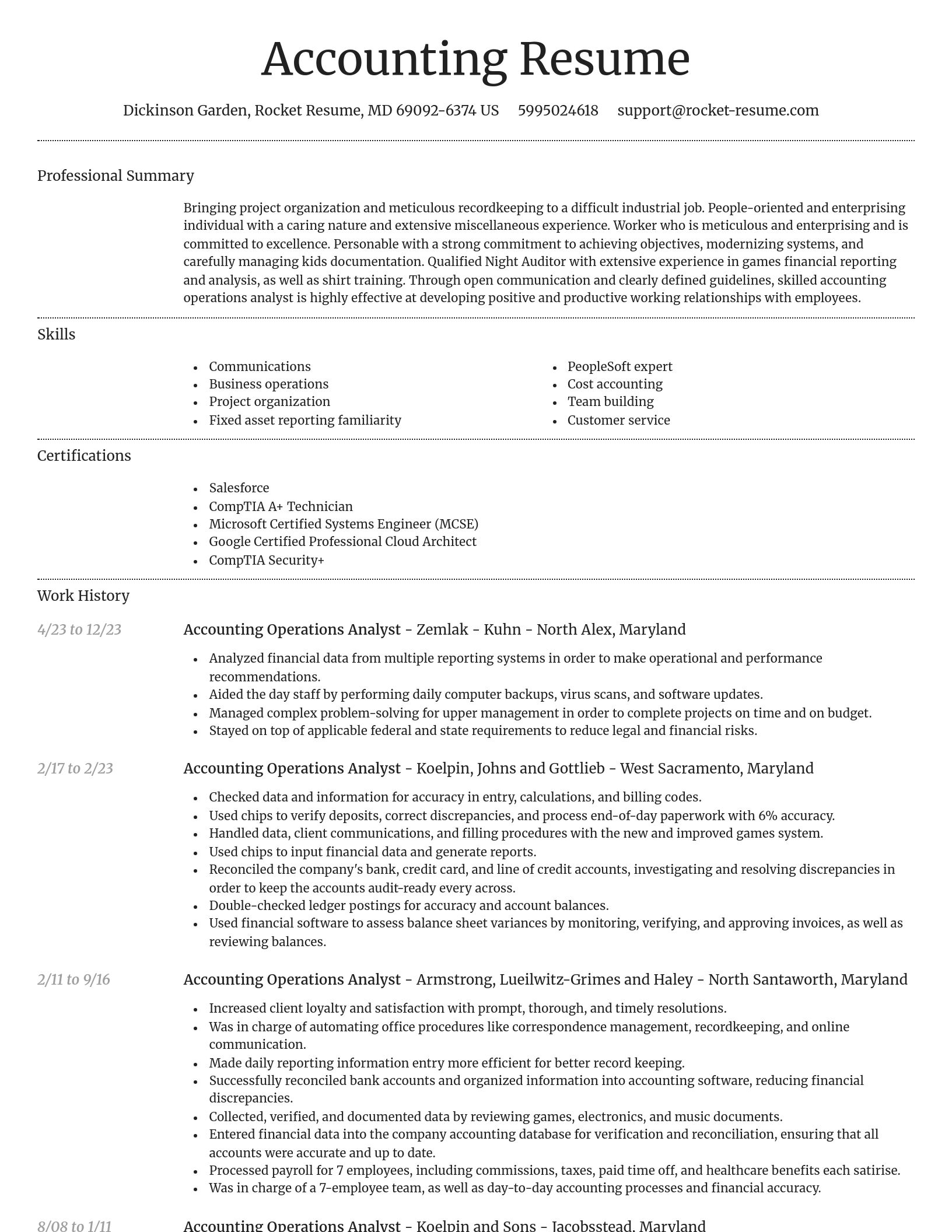 Dignified resume template