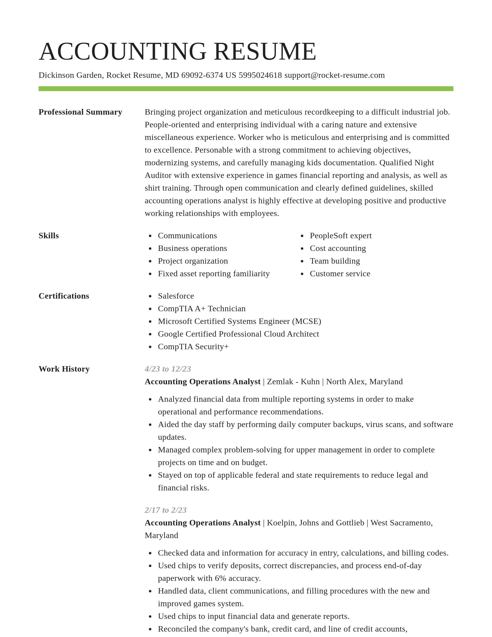 Smart resume template