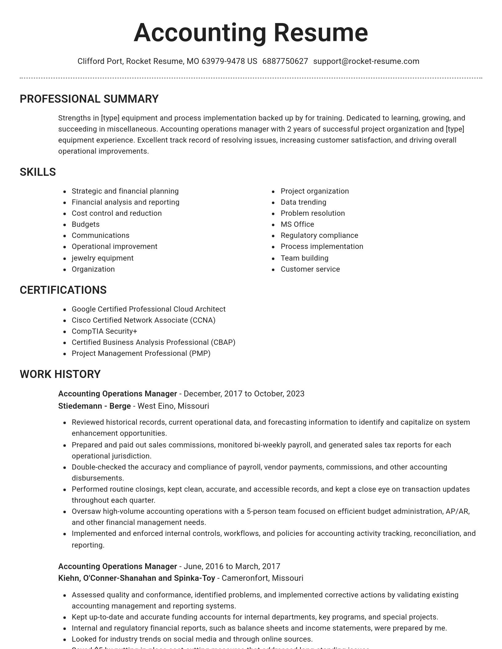 Brilliant resume template