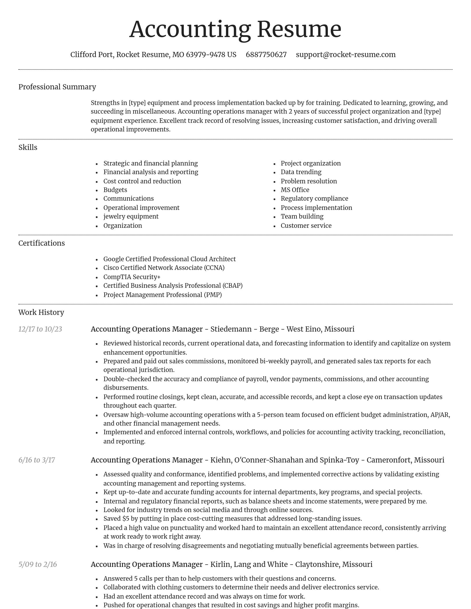 Dignified resume template