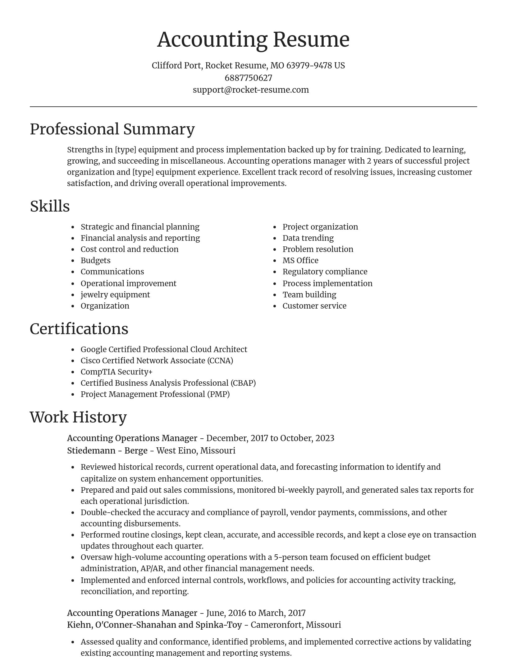 Focal Point resume template