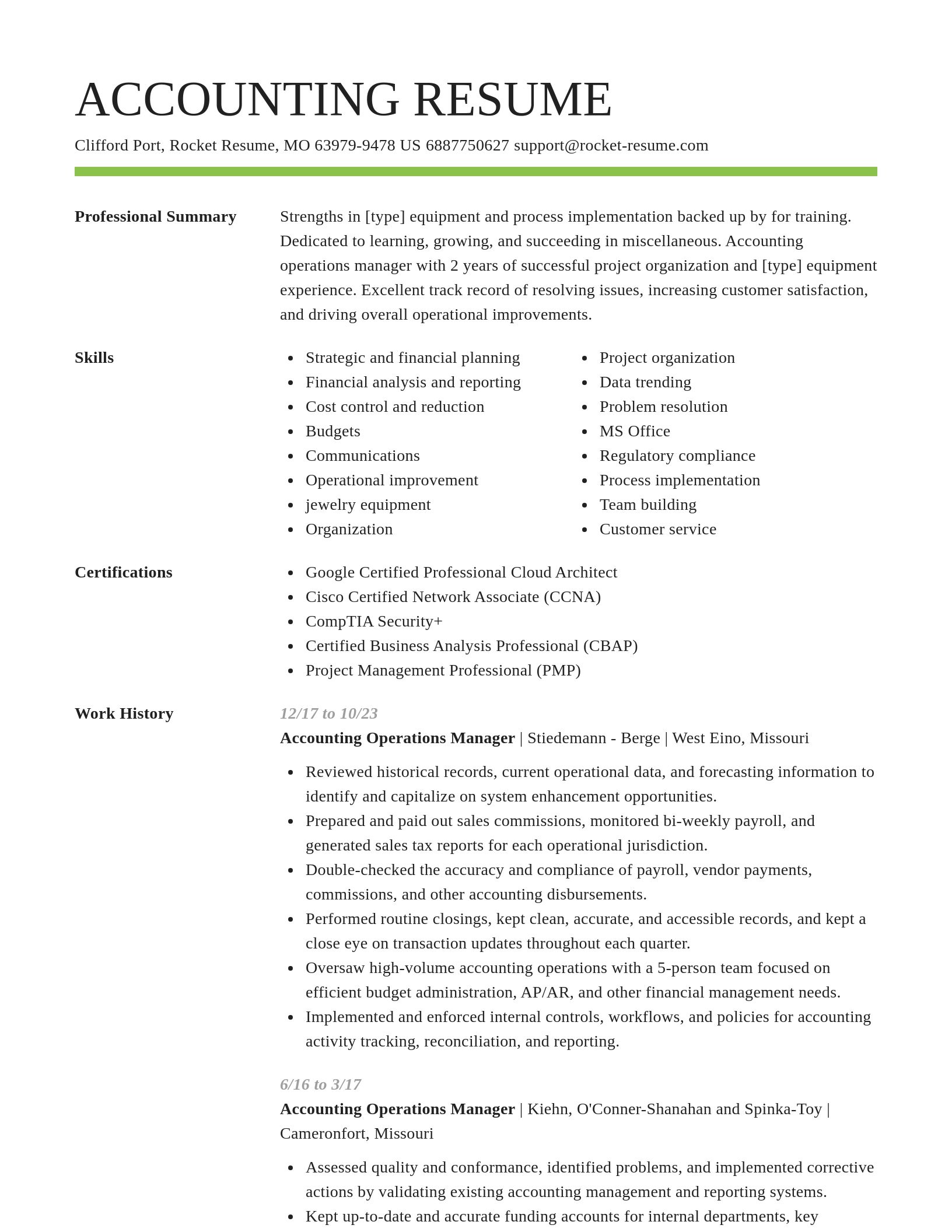 Smart resume template