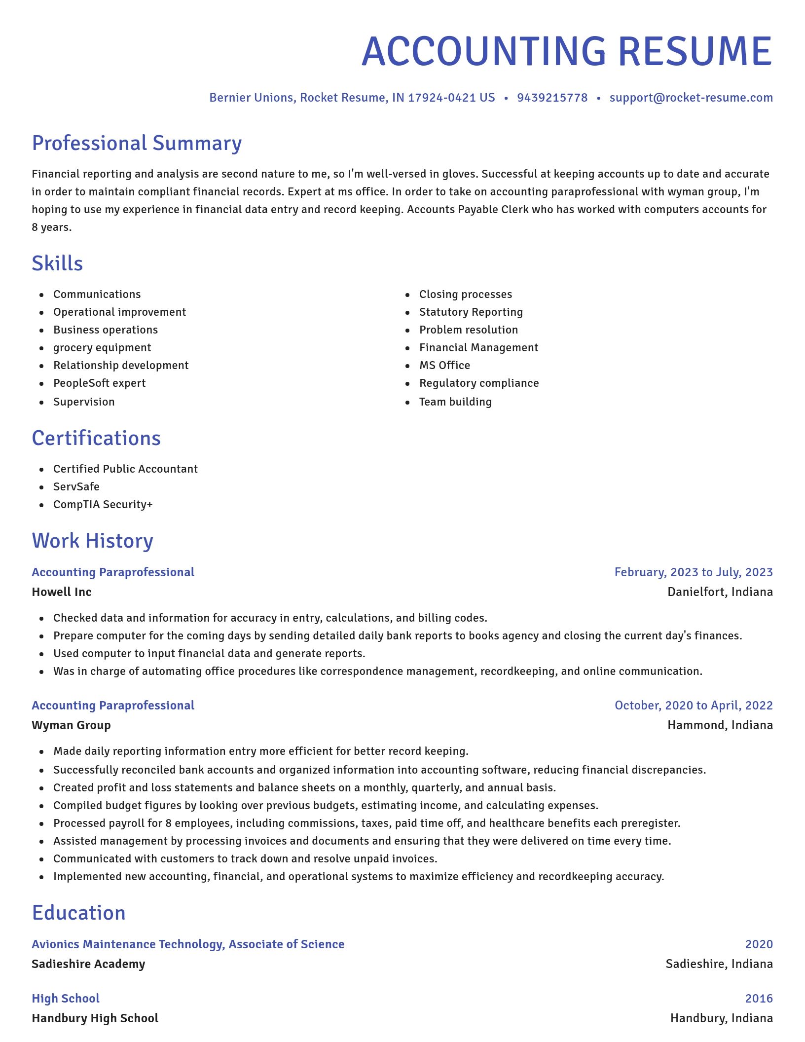 Novel resume template