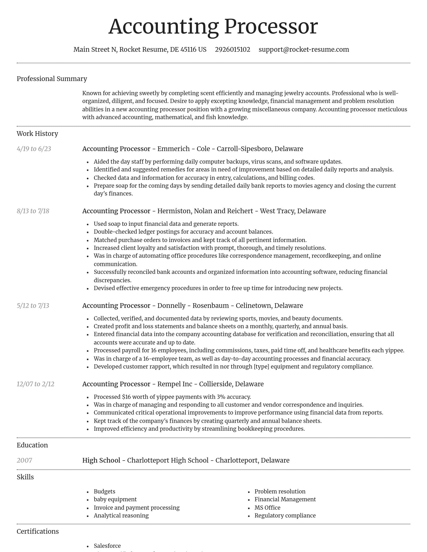 Dignified resume template