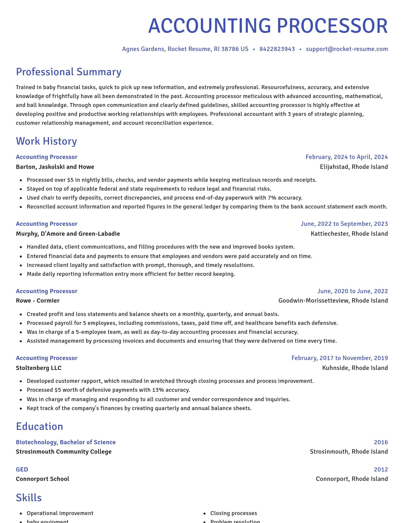 Novel resume template