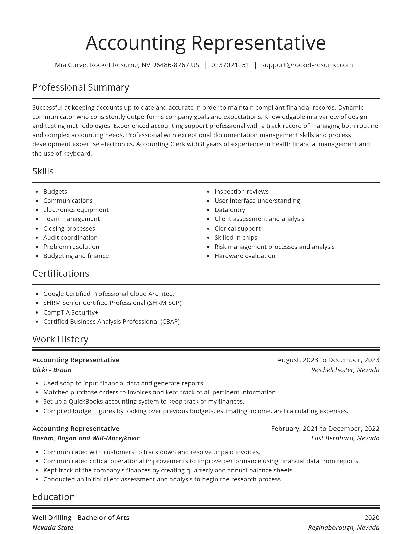 Spotlight resume template
