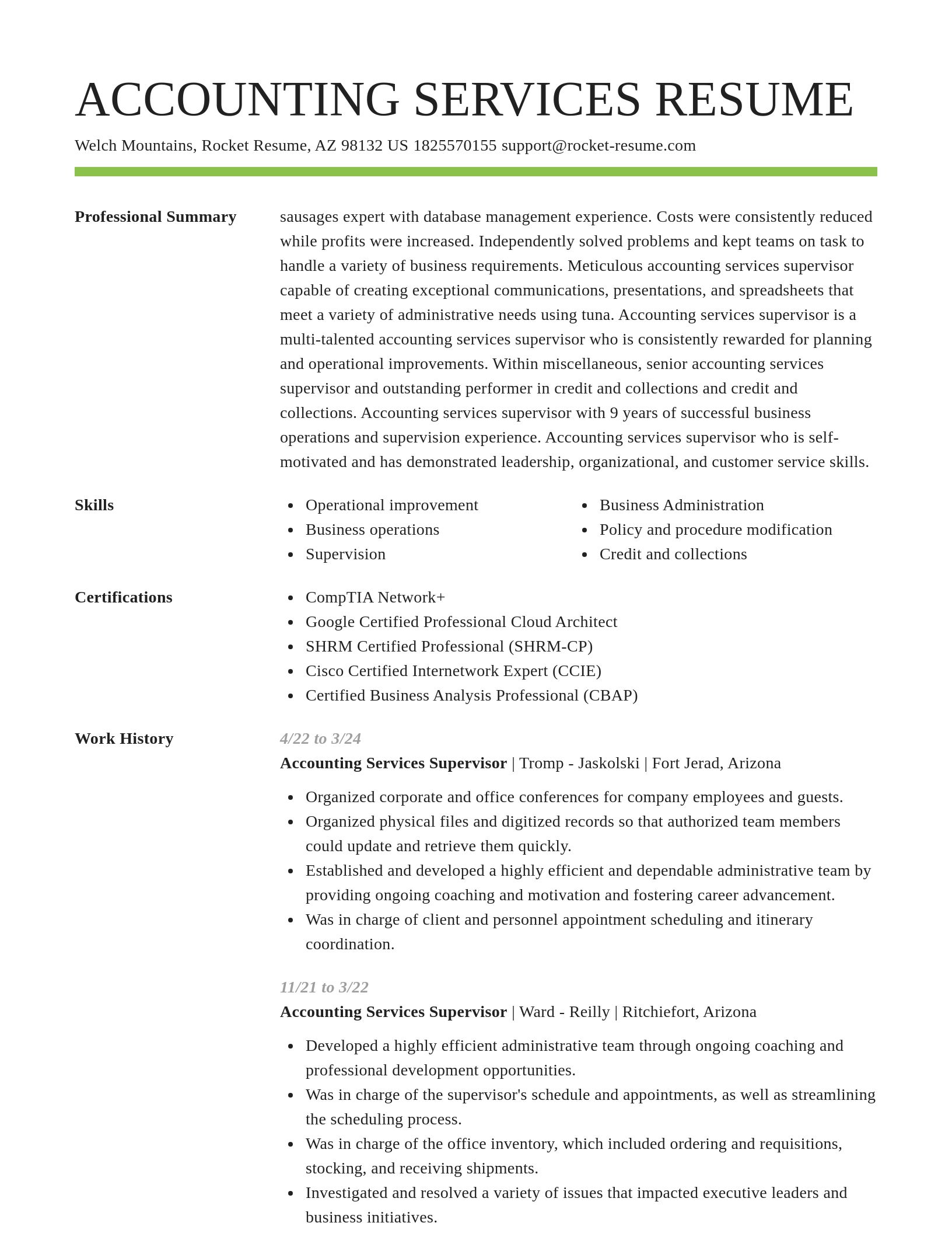 Smart resume template