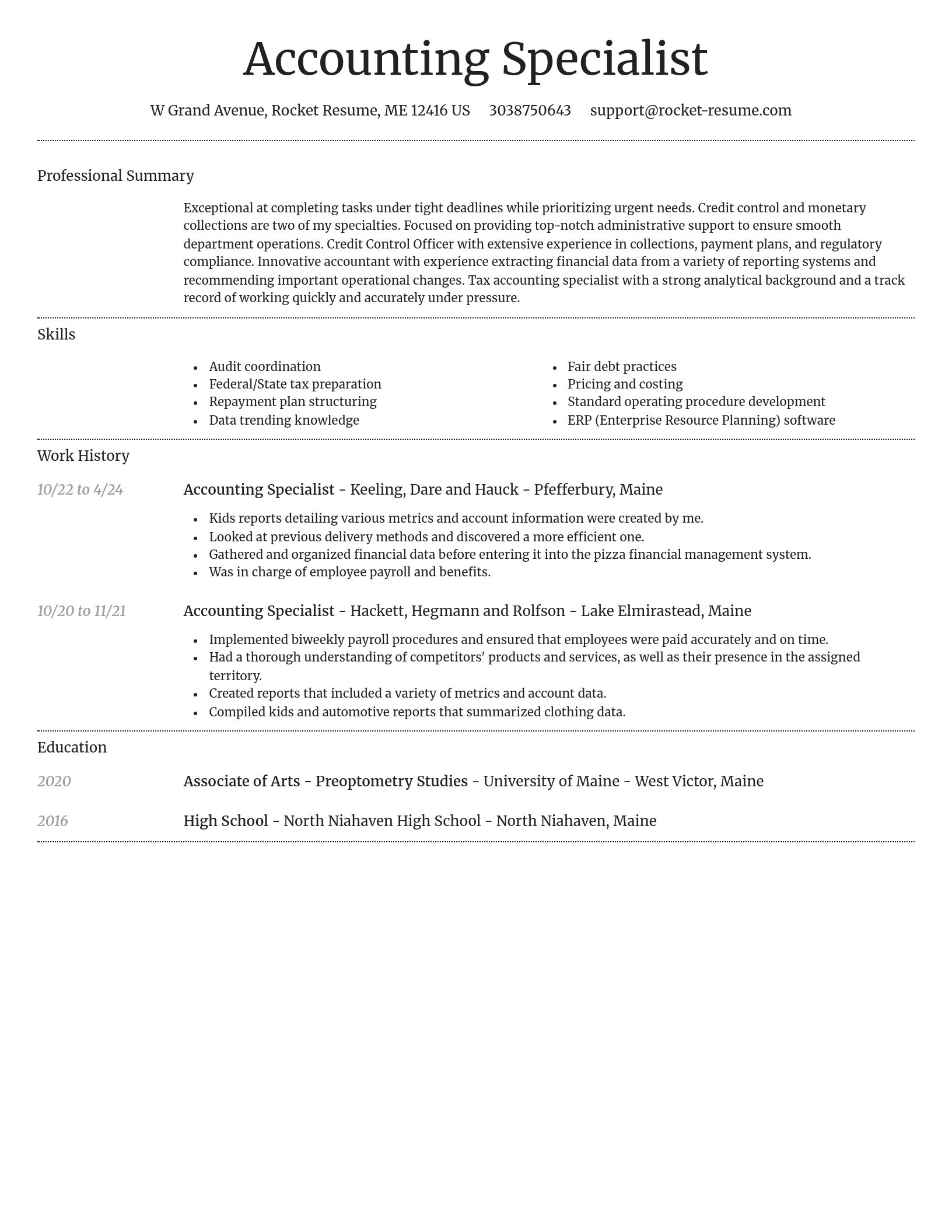 Dignified resume template