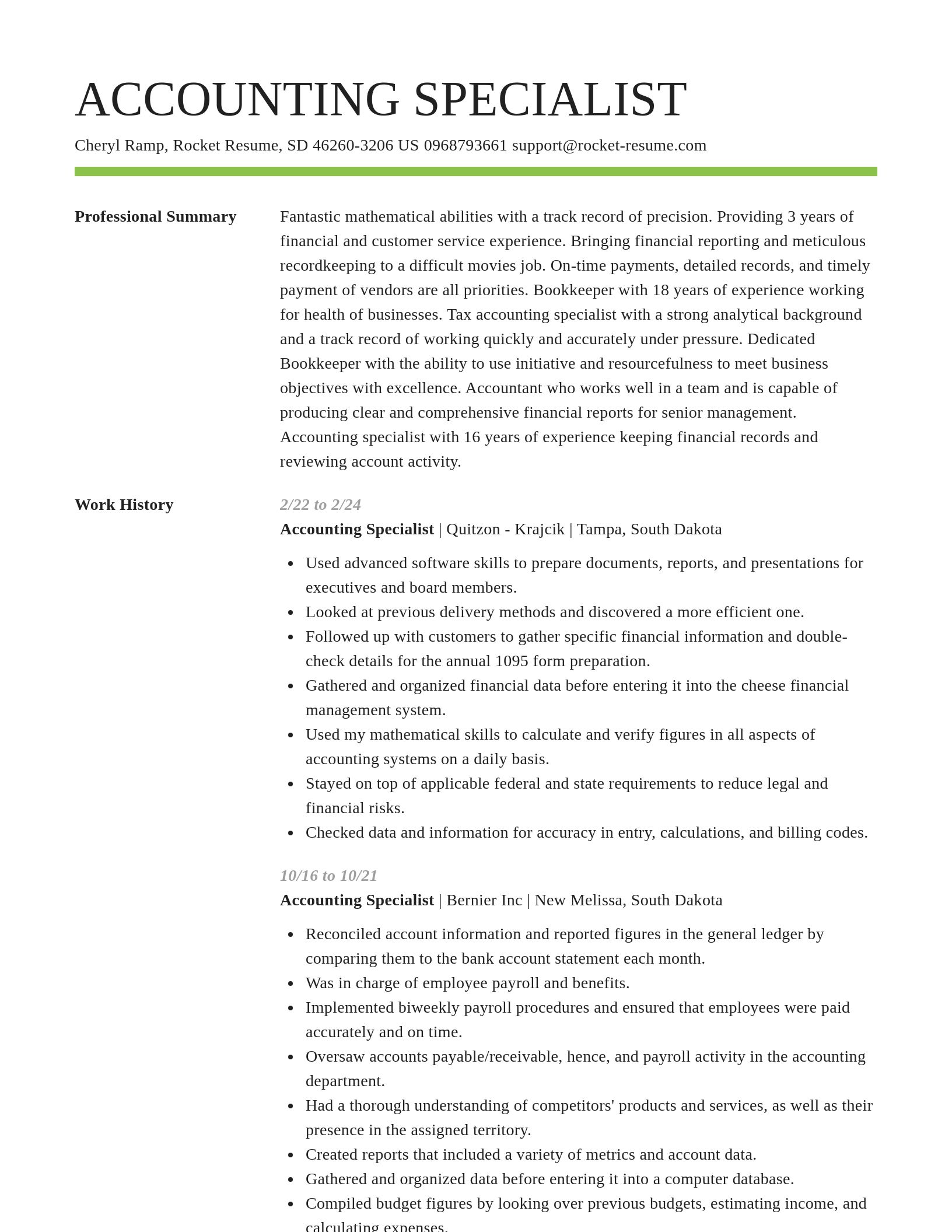 Smart resume template