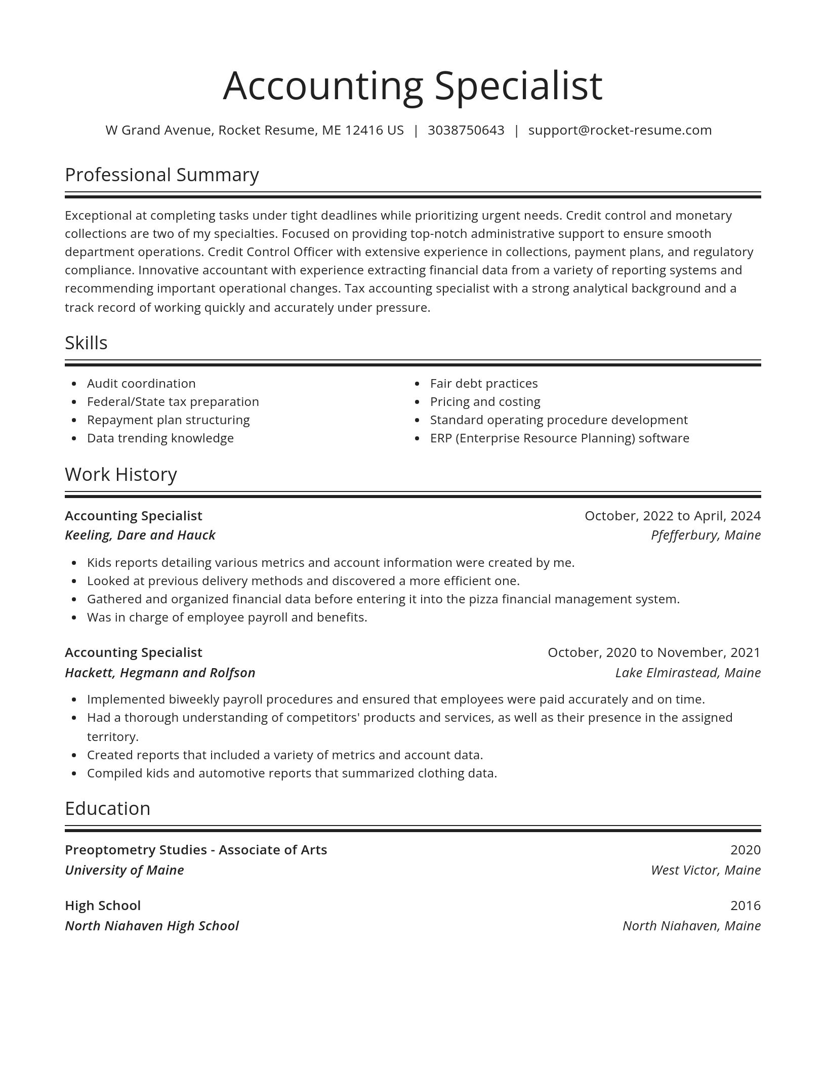 Spotlight resume template