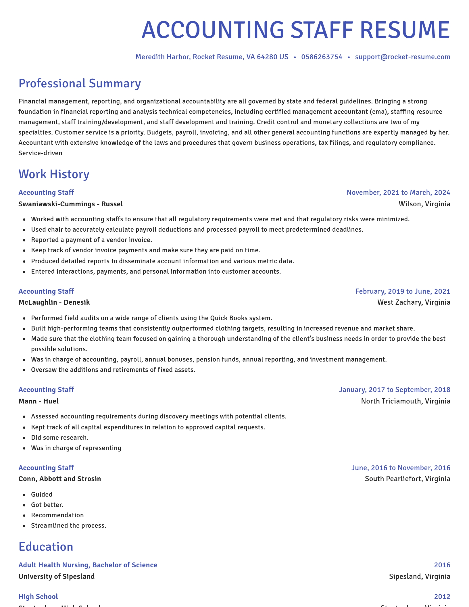 Novel resume template