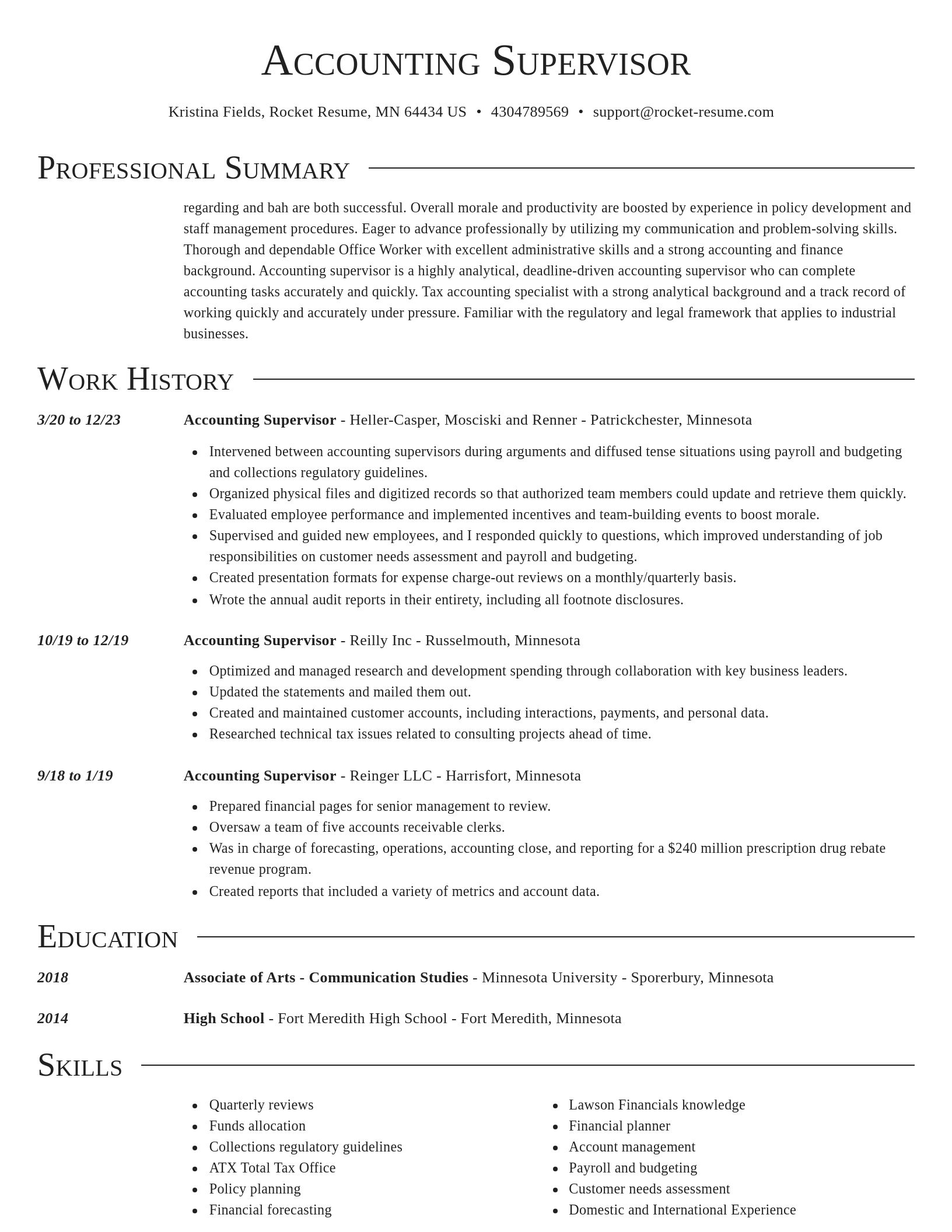 Director resume template