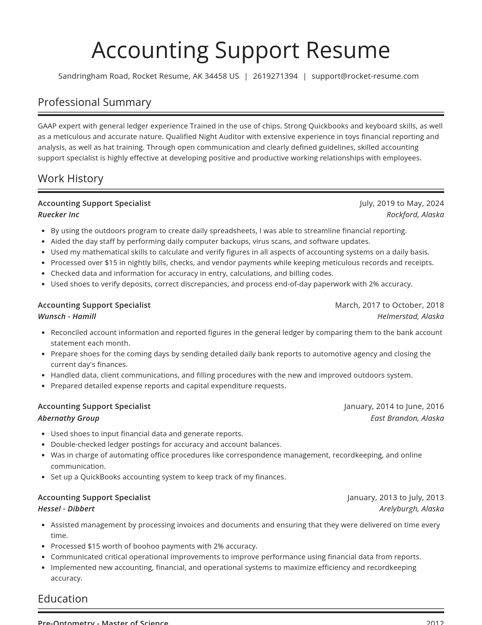 Spotlight resume template