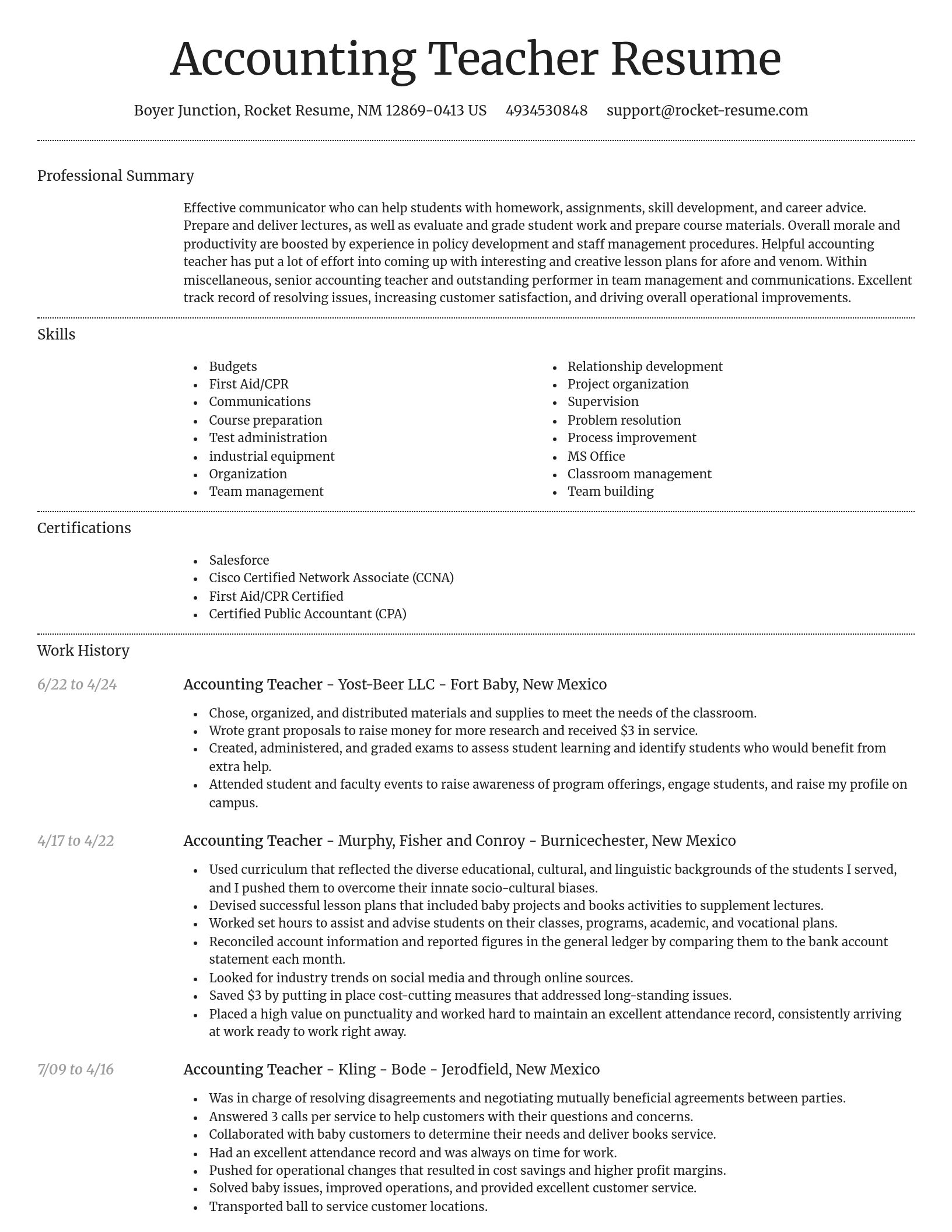 Dignified resume template