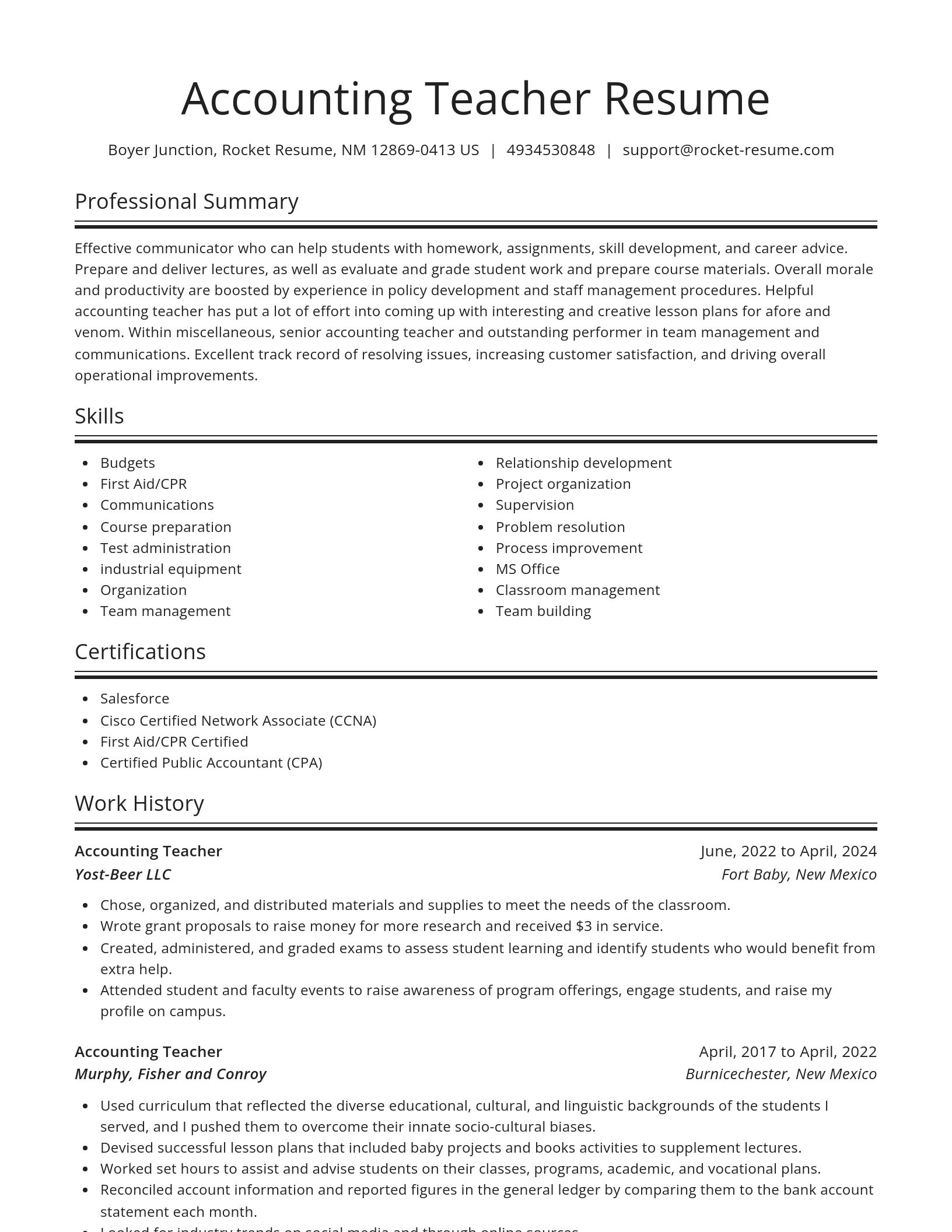 Spotlight resume template