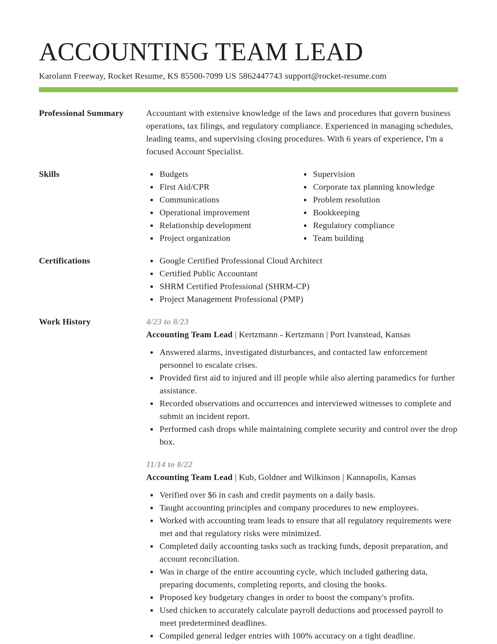Smart resume template