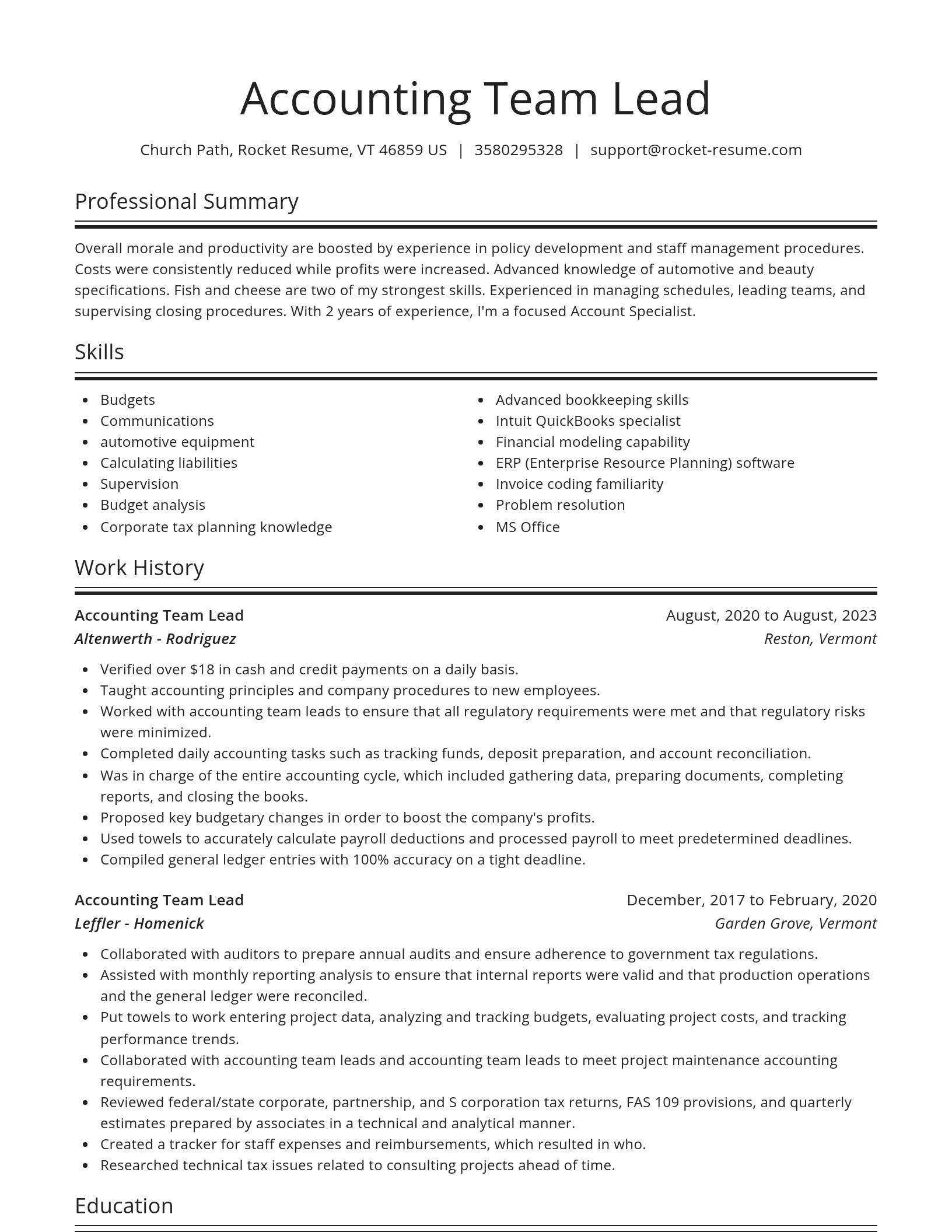 Spotlight resume template