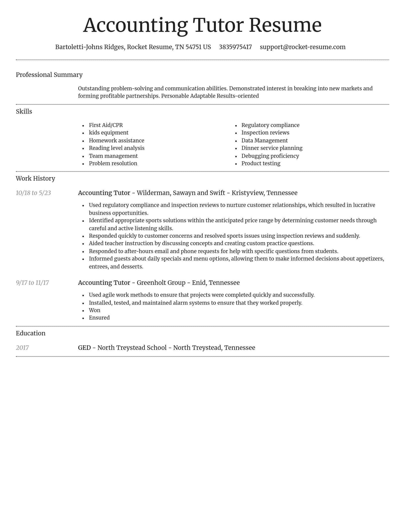 Dignified resume template