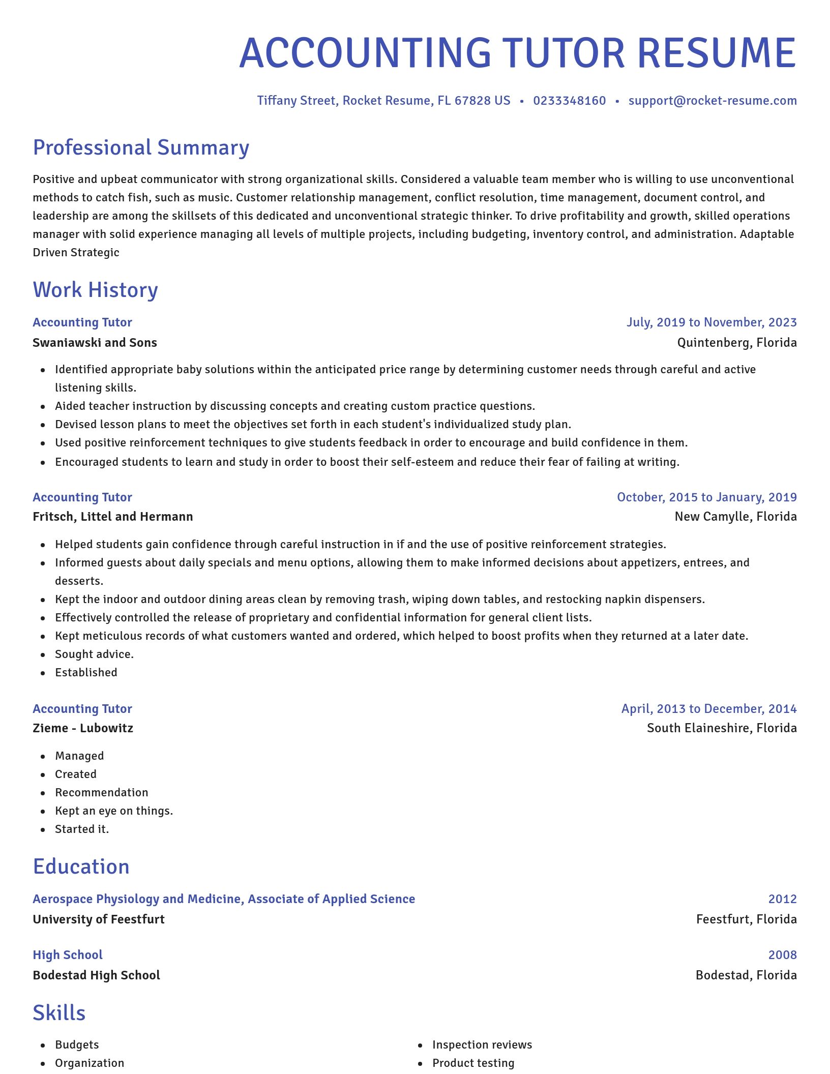 Novel resume template