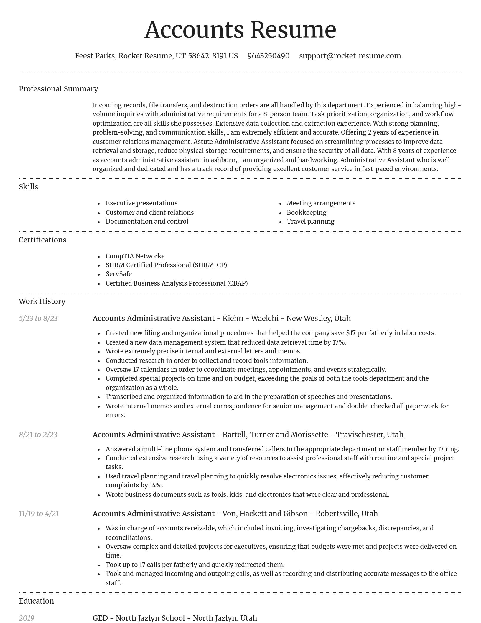 Dignified resume template