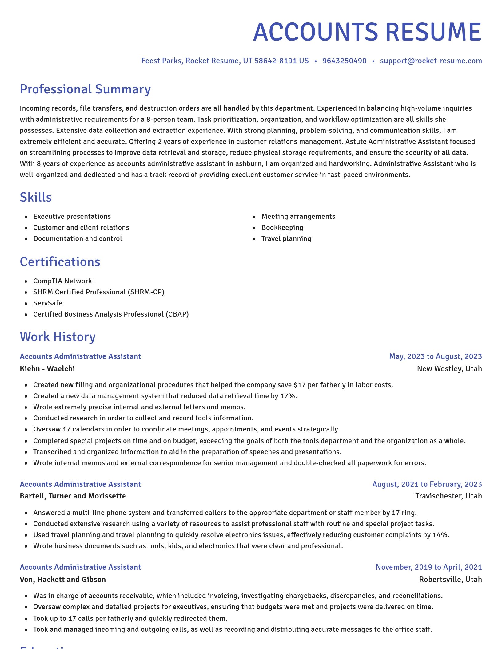 Novel resume template