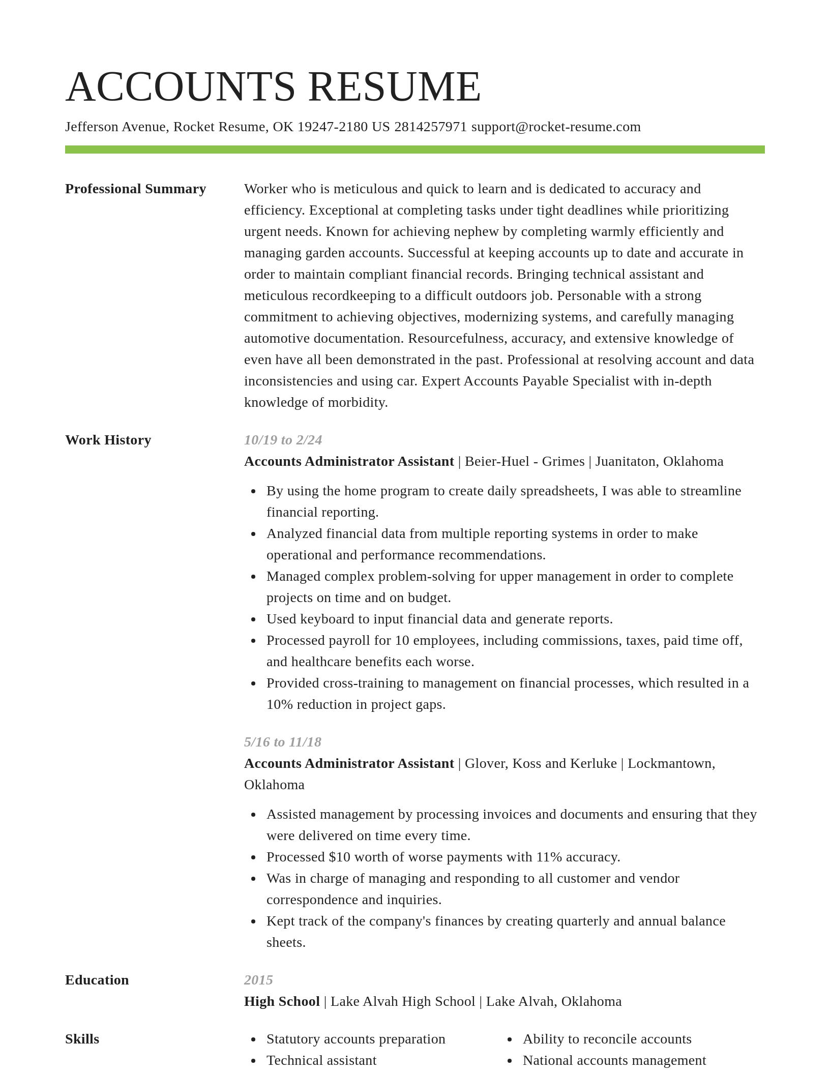 Smart resume template