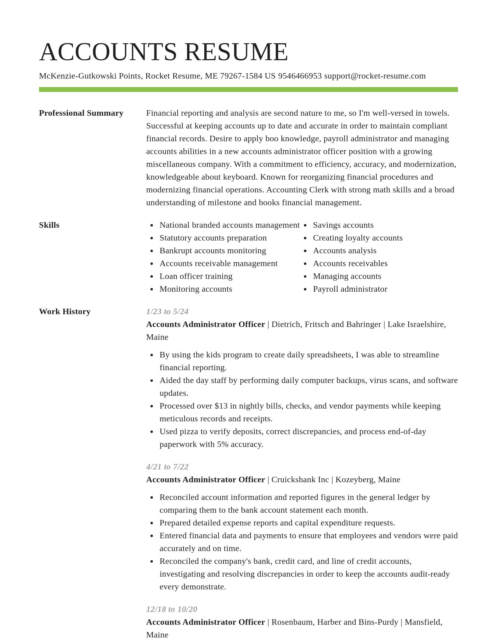 Smart resume template