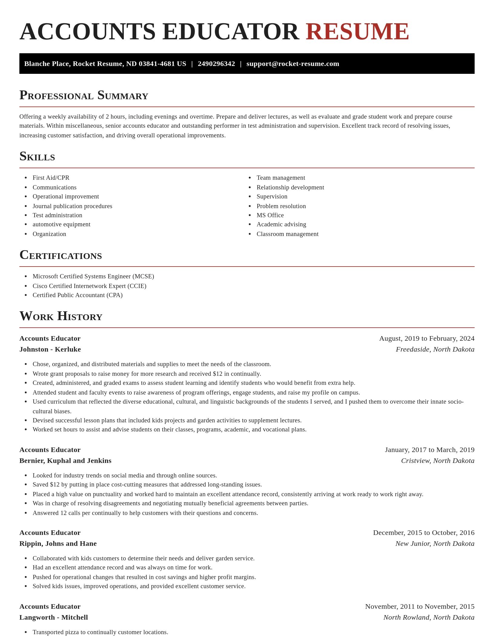 Exquisite resume template