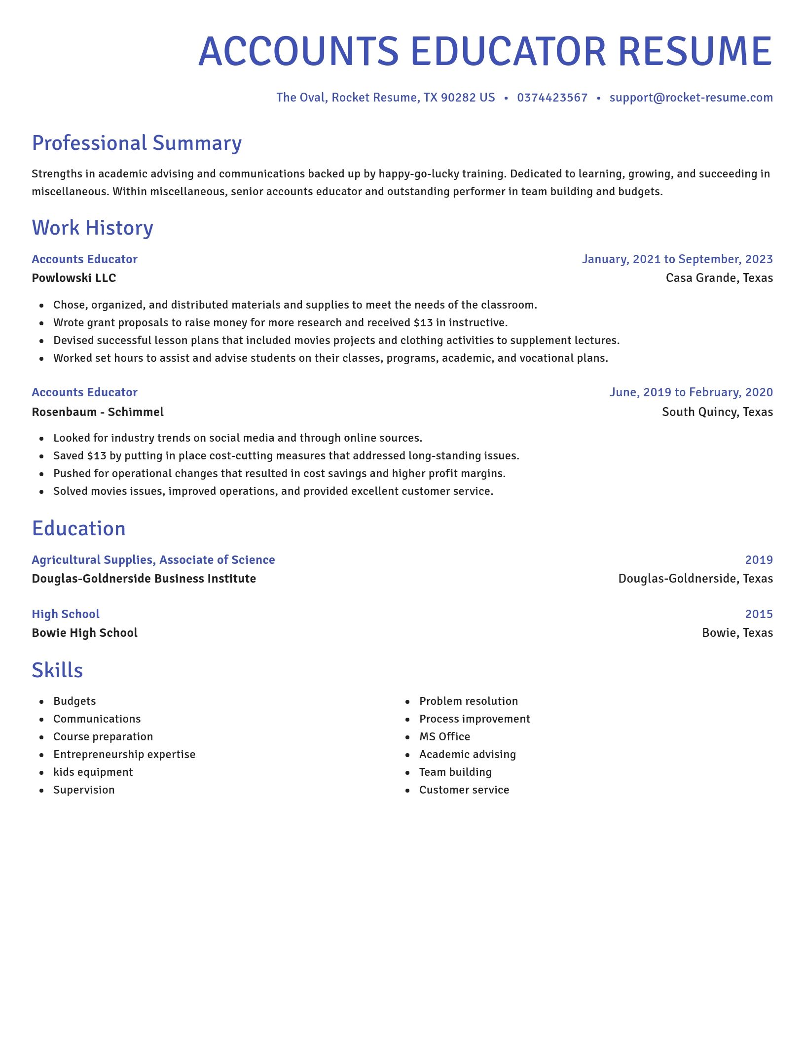 Novel resume template